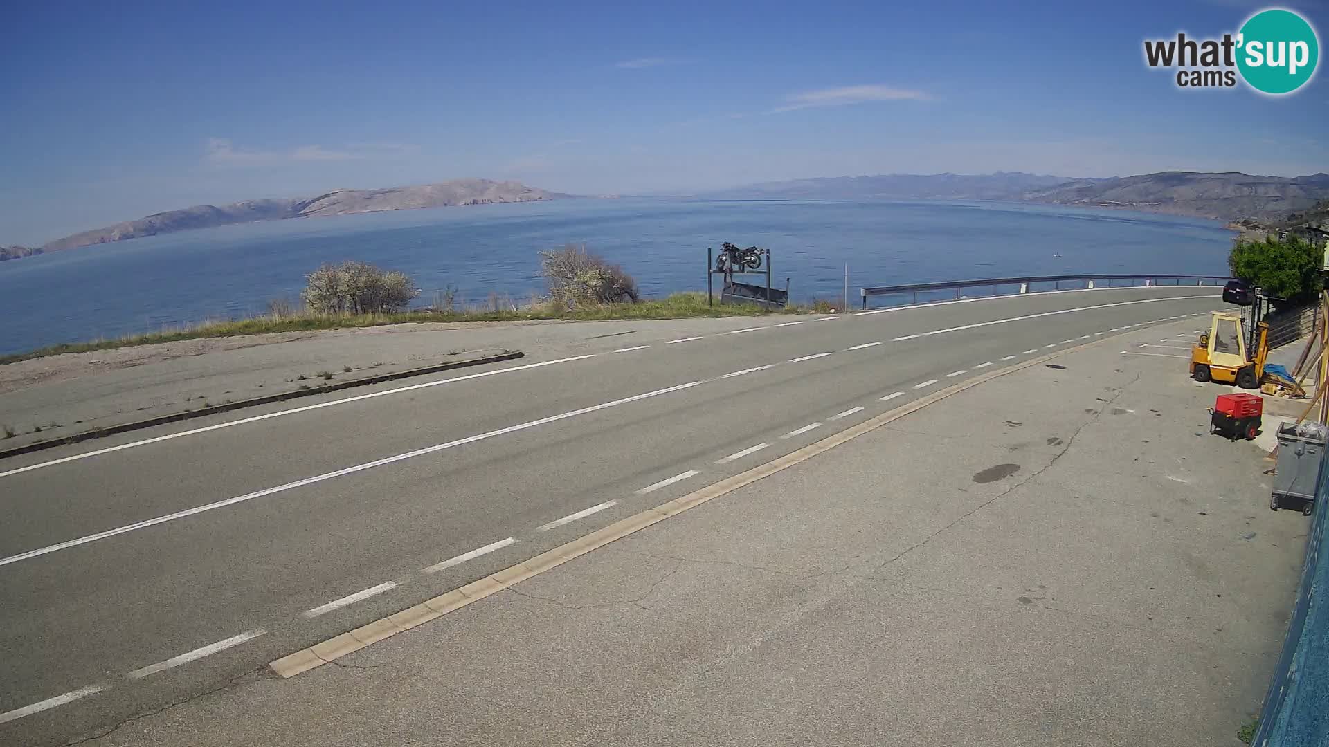 Webcam Adriatic highway D8 near SENJ – view to KRK island