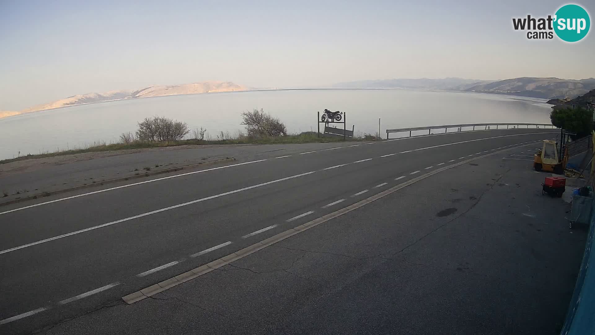 Webcam Adriatic highway D8 near SENJ – view to KRK island