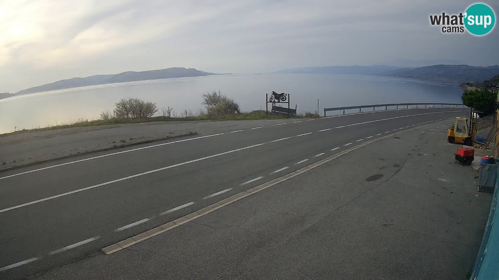 Webcam Adriatic highway D8 near SENJ – view to KRK island