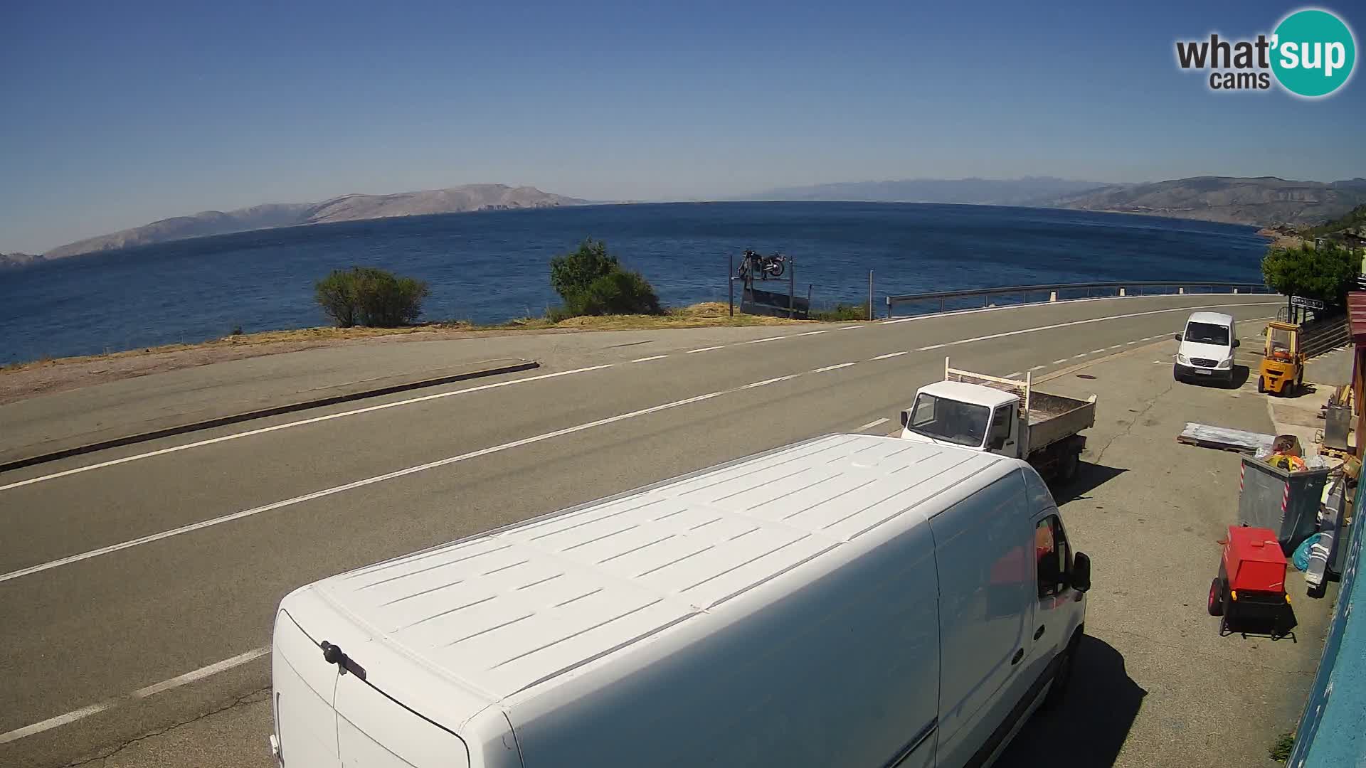 Webcam autopista adriática D8 cerca de SENJ – vista de la isla de KRK