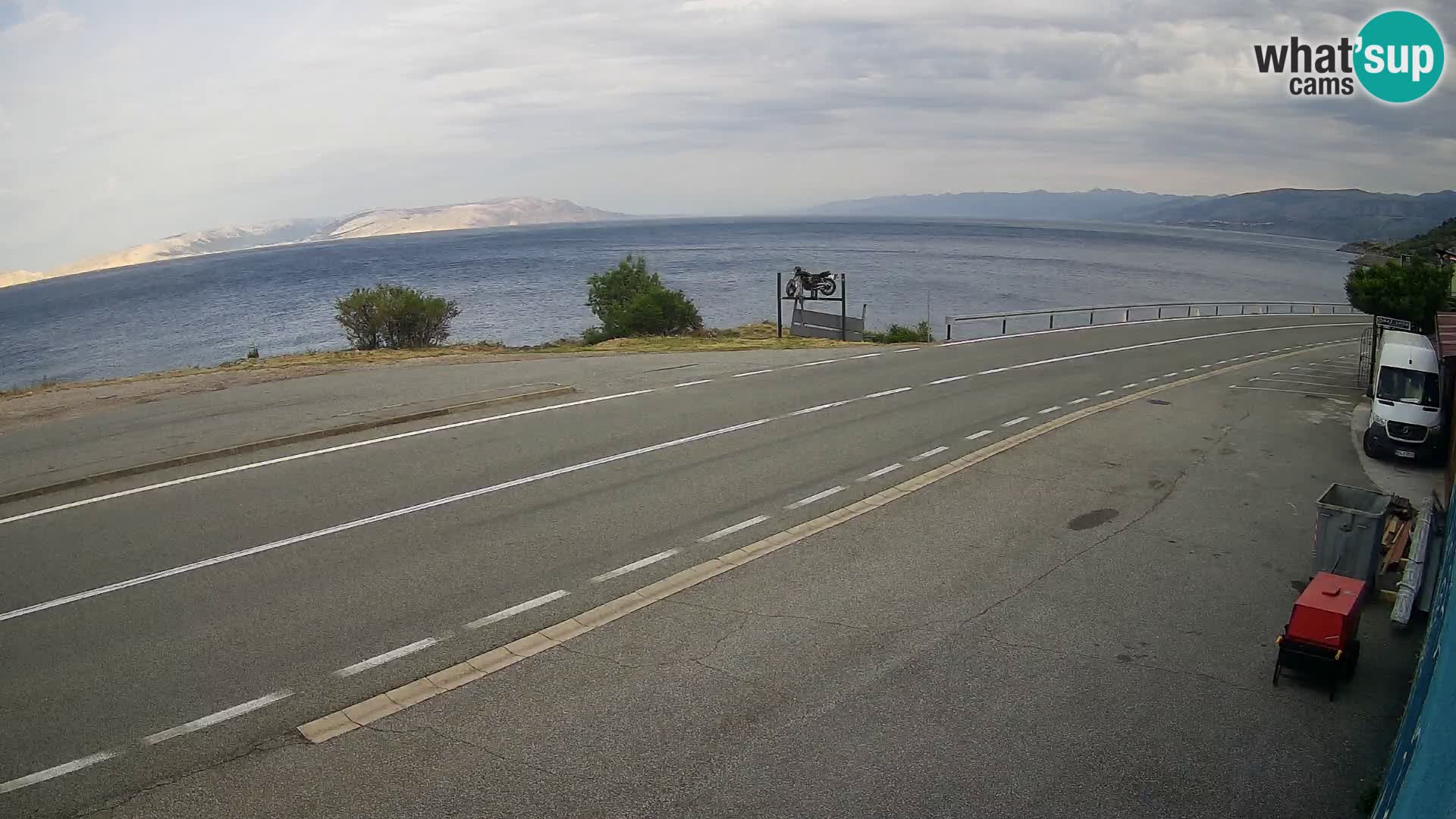 Webcam Adriatic highway D8 near SENJ – view to KRK island