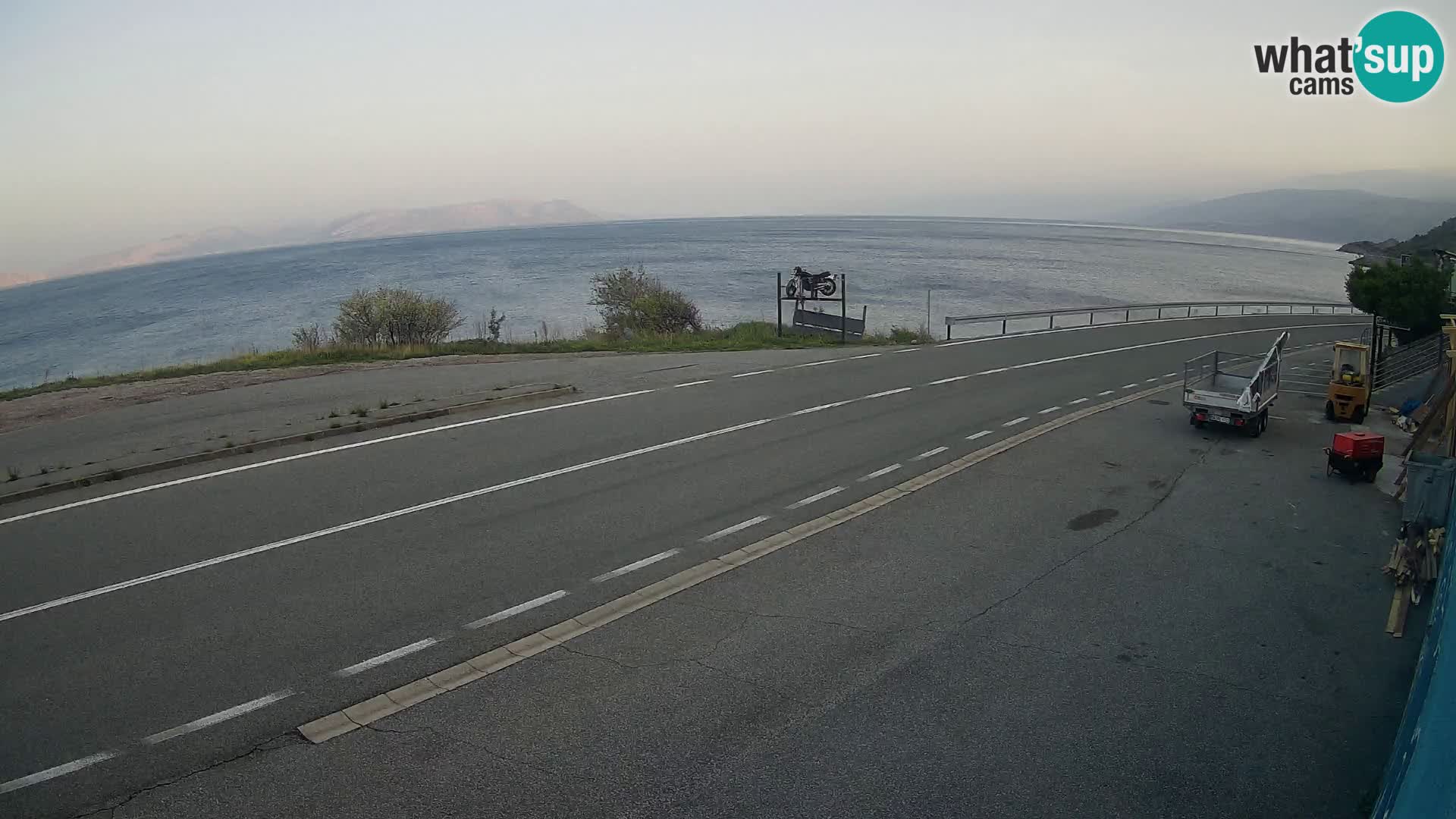Webcam Adriatic highway D8 near SENJ – view to KRK island