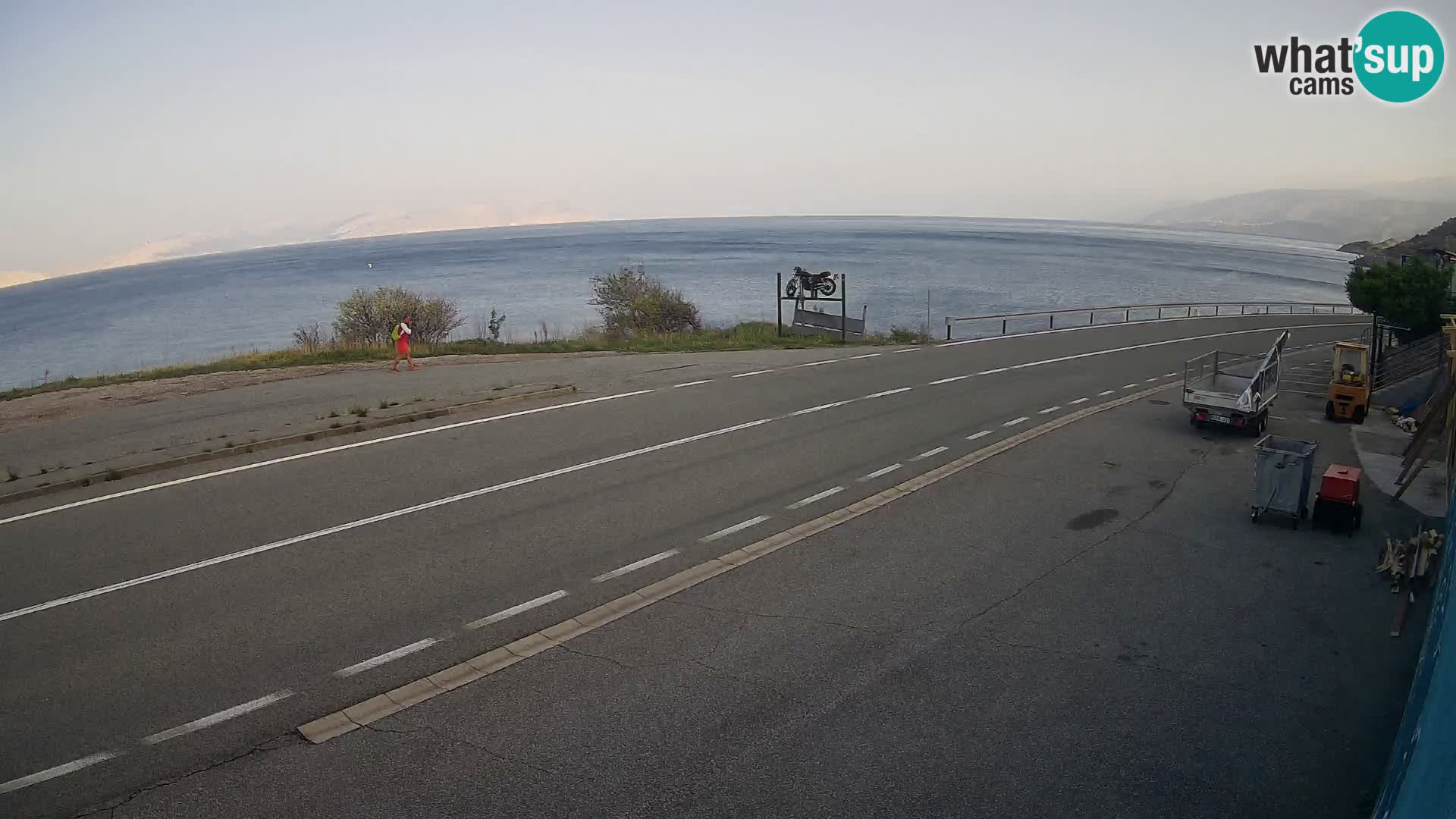 Webcam Adriatic highway D8 near SENJ – view to KRK island