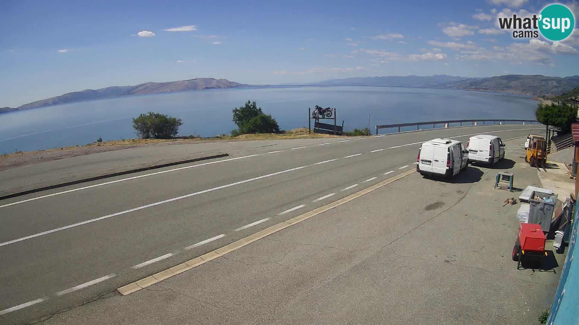 Webcam autoroute Adriatique D8 près de SENJ – vue sur l’île de KRK