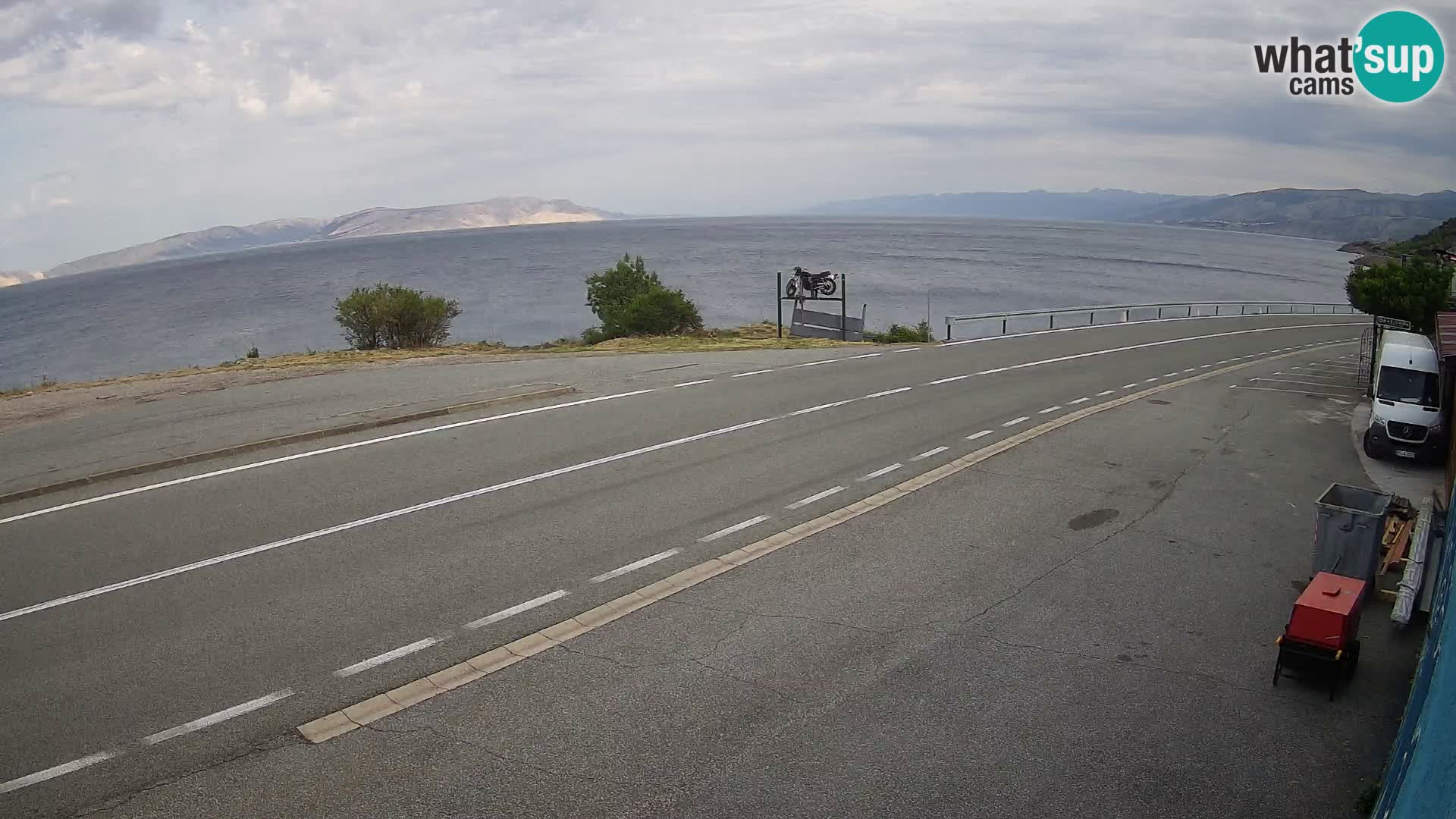 Webcam Adriatic highway D8 near SENJ – view to KRK island