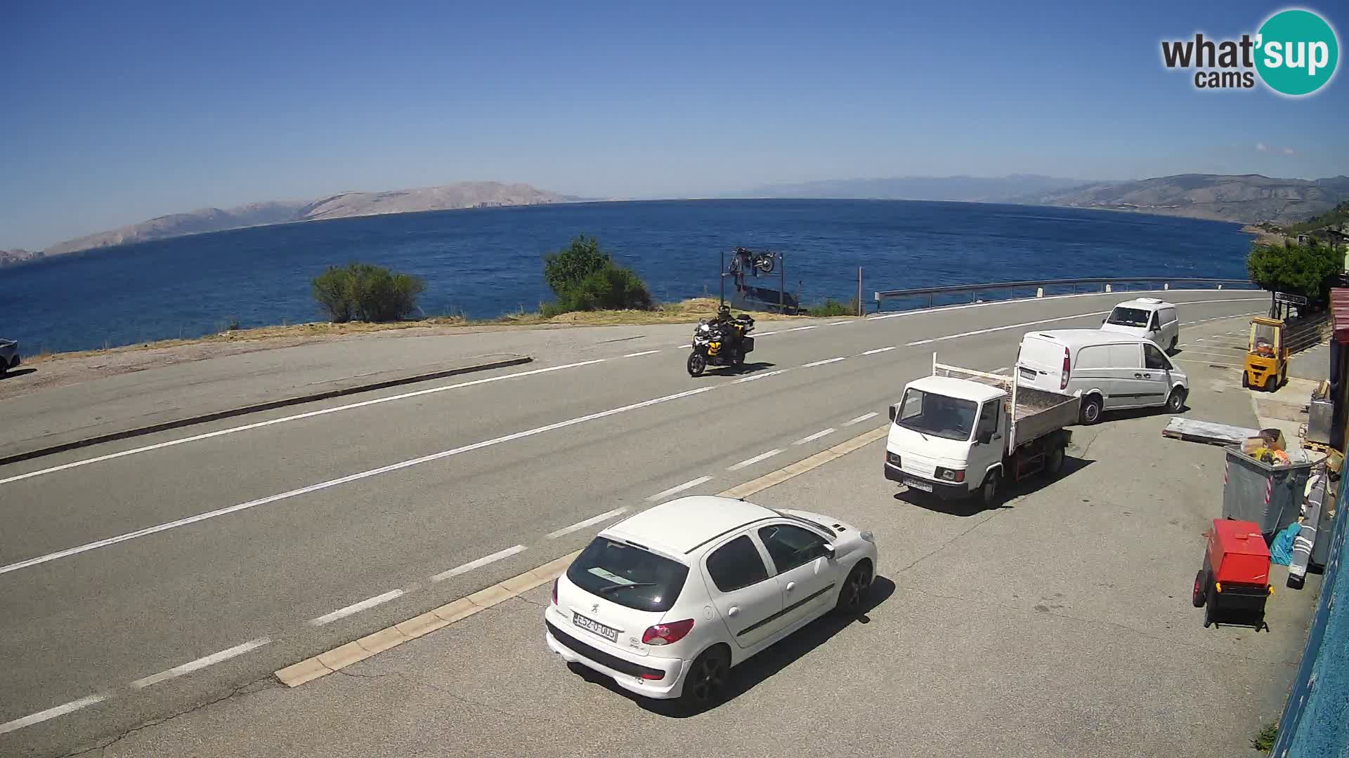 Webcam autopista adriática D8 cerca de SENJ – vista de la isla de KRK