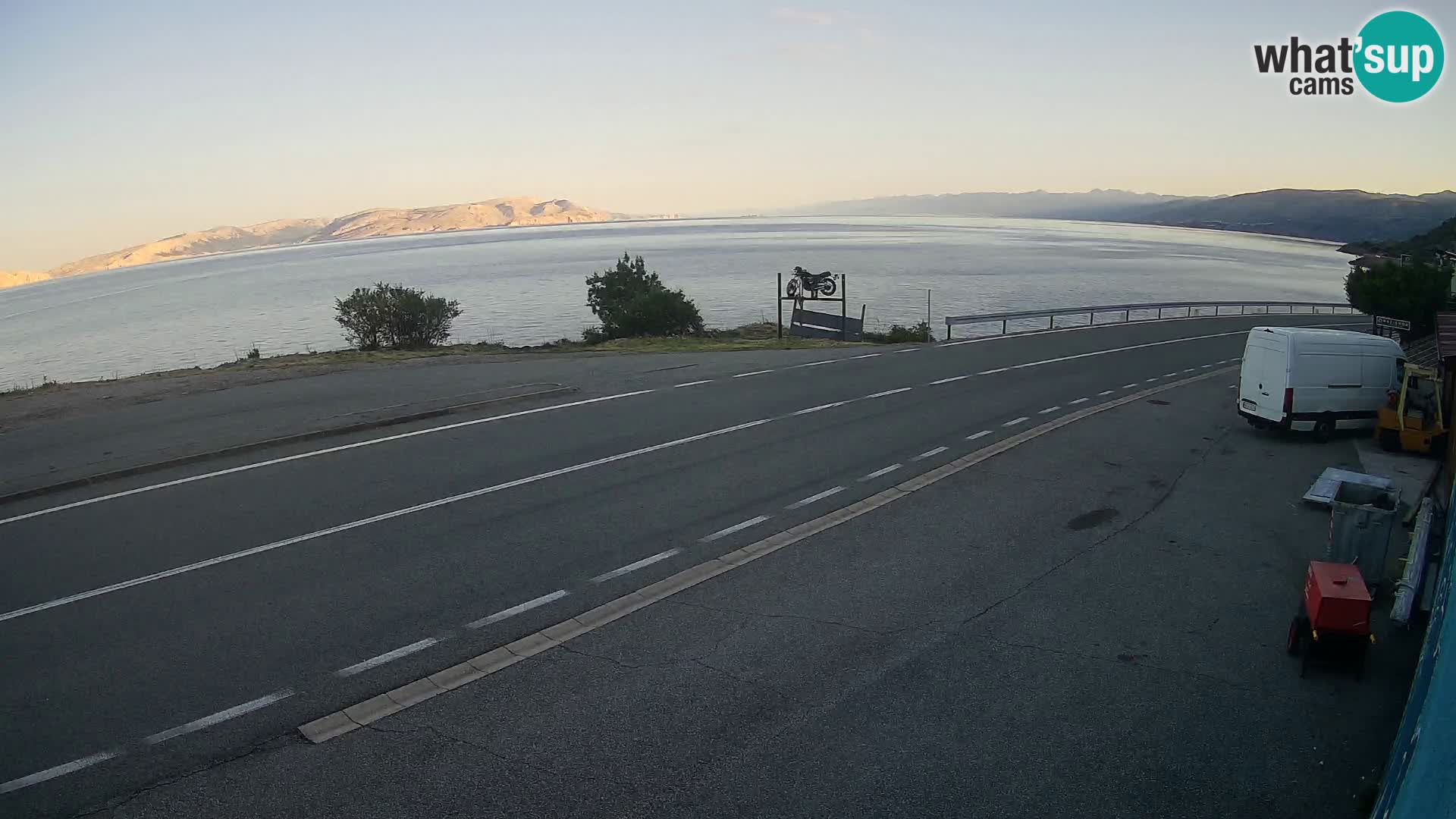Webcam Adria-Autobahn D8 bei SENJ – Blick auf die Insel KRK
