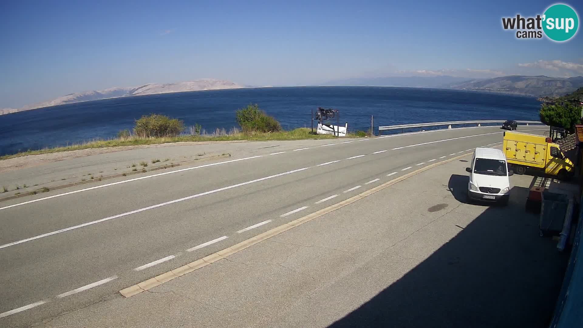 Webcam Adriatic highway D8 near SENJ – view to KRK island