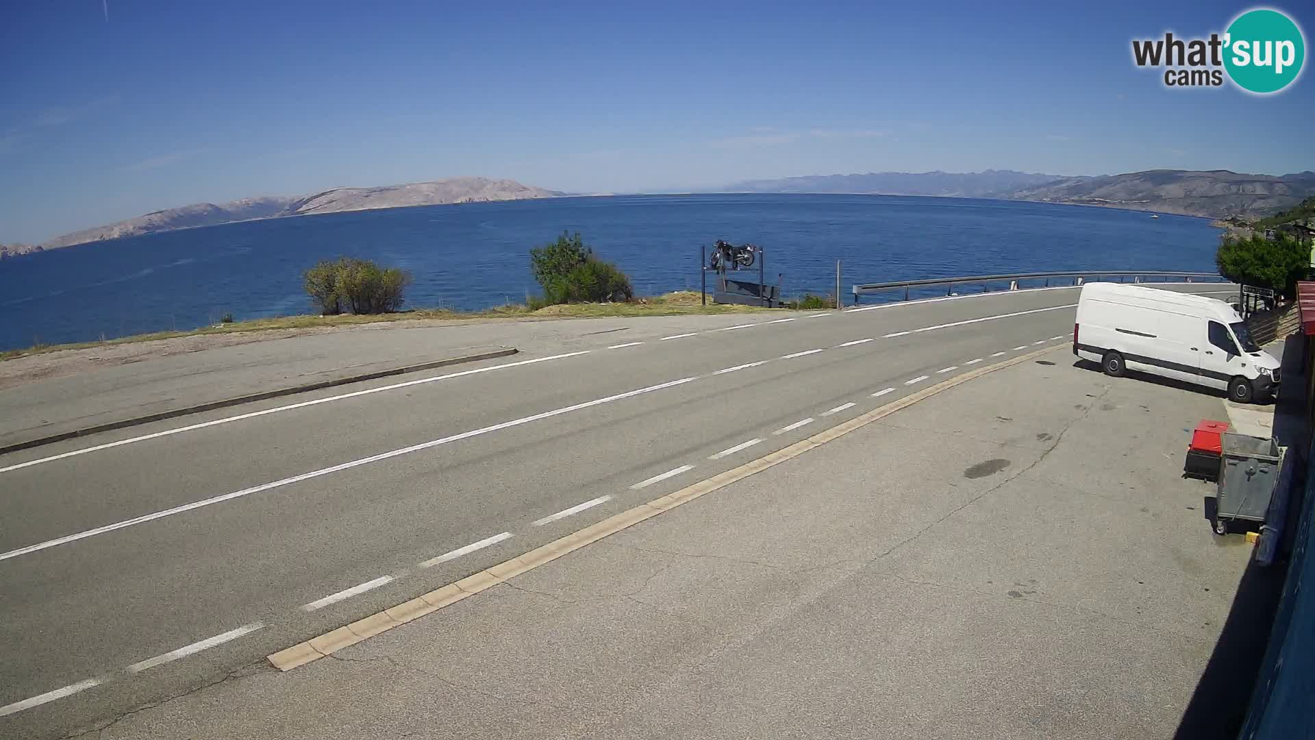 Webcam Adriatic highway D8 near SENJ – view to KRK island
