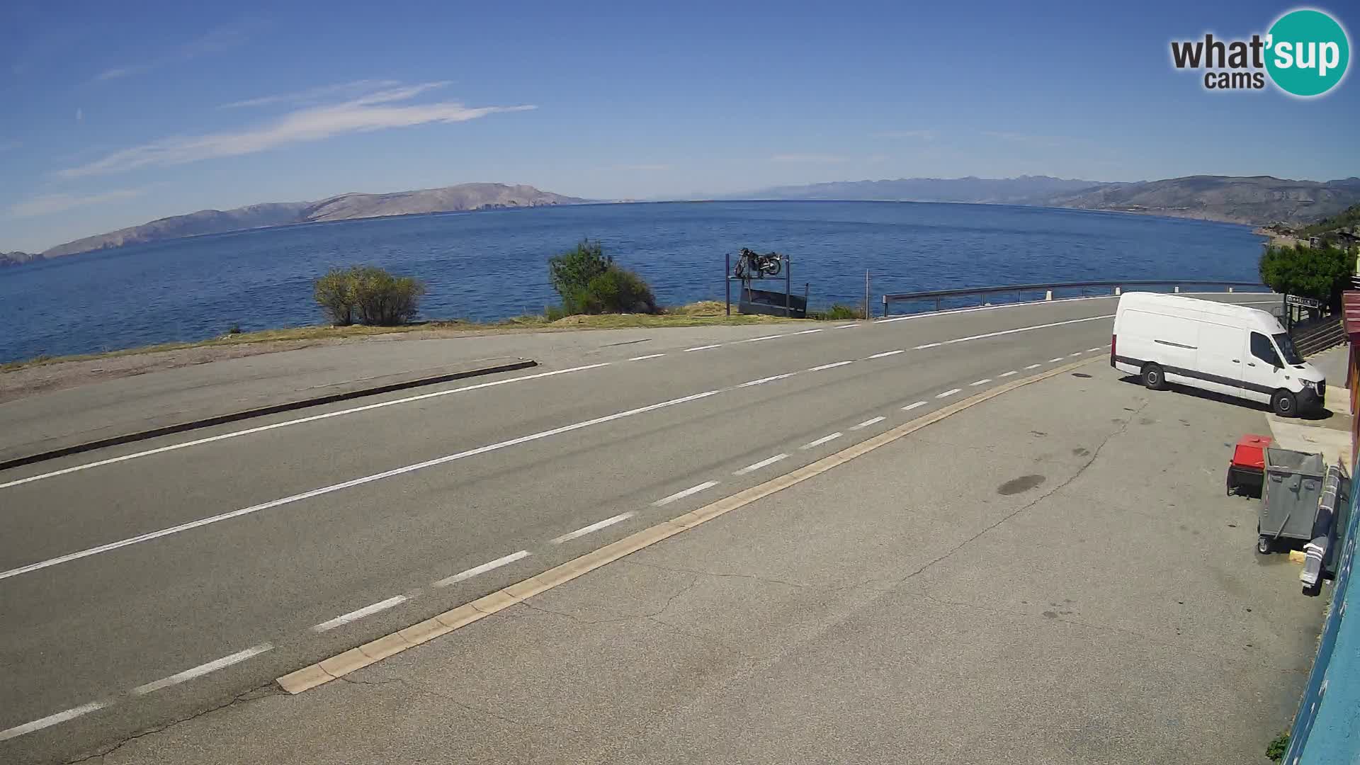Webcam Adriatic highway D8 near SENJ – view to KRK island