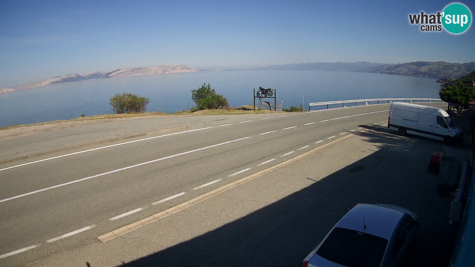 Webcam autopista adriática D8 cerca de SENJ – vista de la isla de KRK