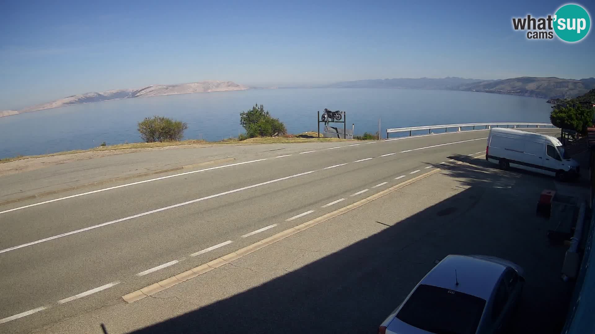 Webcam autopista adriática D8 cerca de SENJ – vista de la isla de KRK