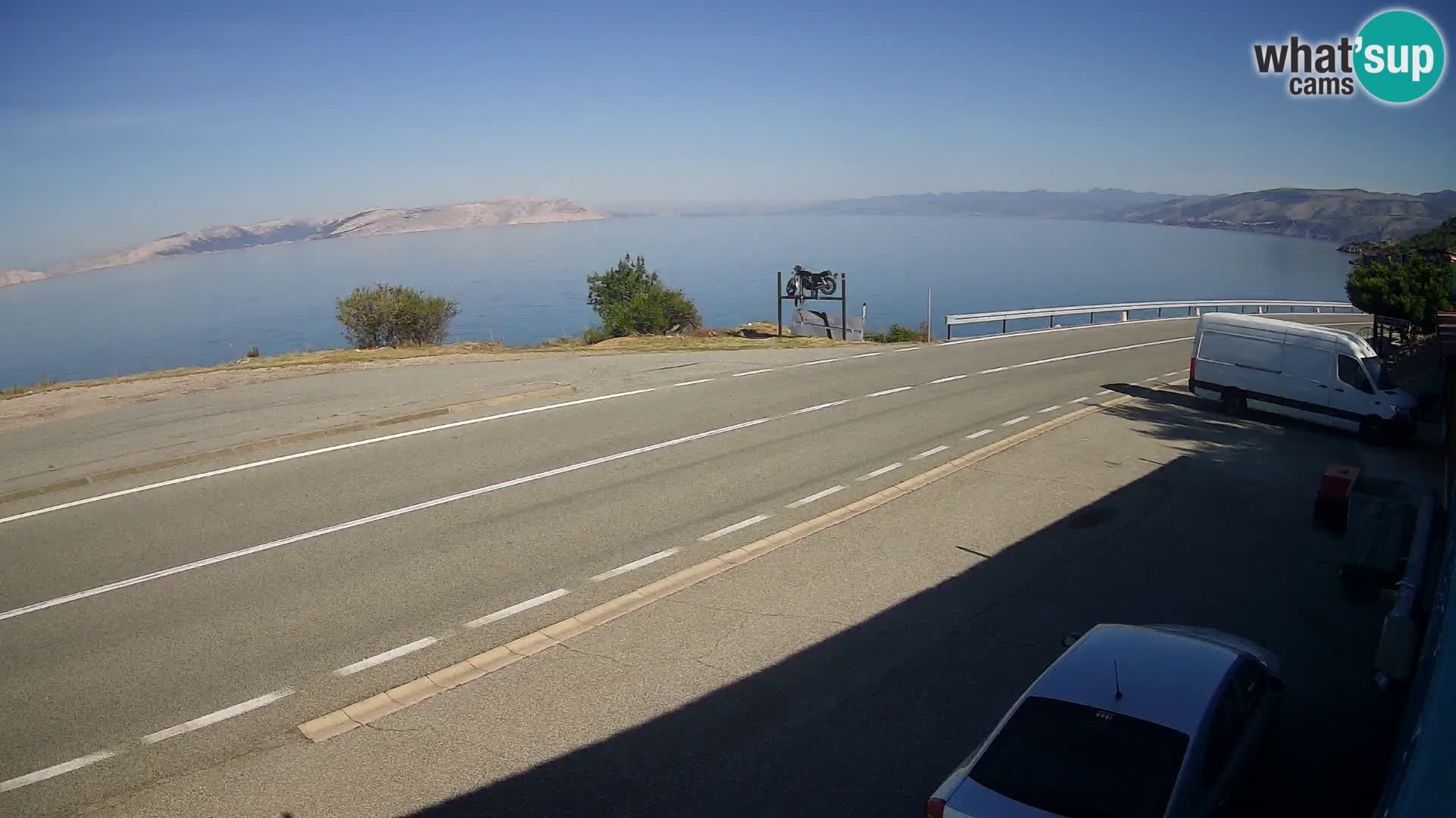 Webcam Adria-Autobahn D8 bei SENJ – Blick auf die Insel KRK