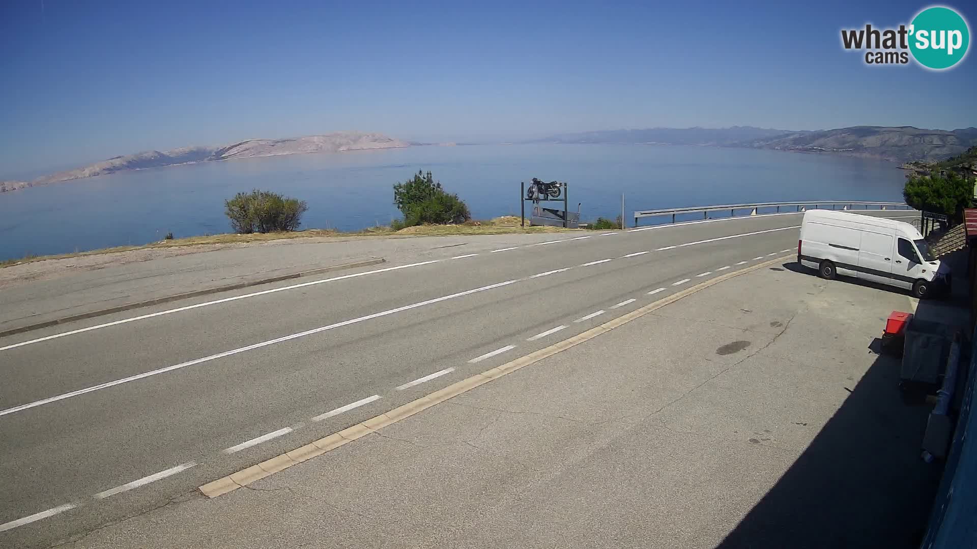Webcam autopista adriática D8 cerca de SENJ – vista de la isla de KRK