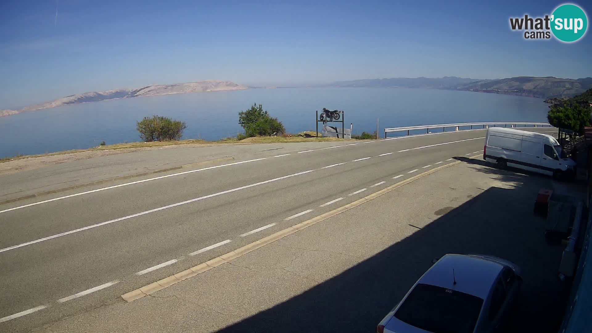 Webcam autopista adriática D8 cerca de SENJ – vista de la isla de KRK