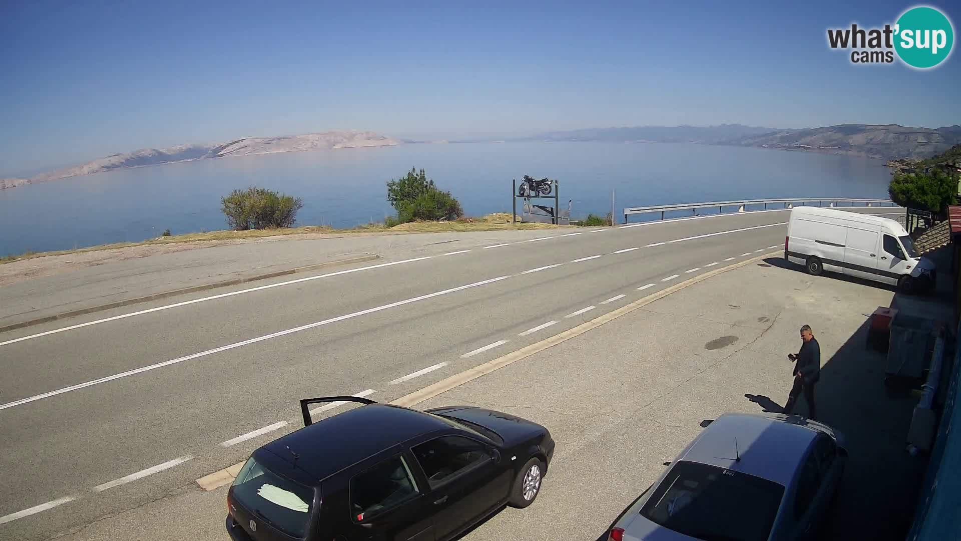 Webcam Adria-Autobahn D8 bei SENJ – Blick auf die Insel KRK