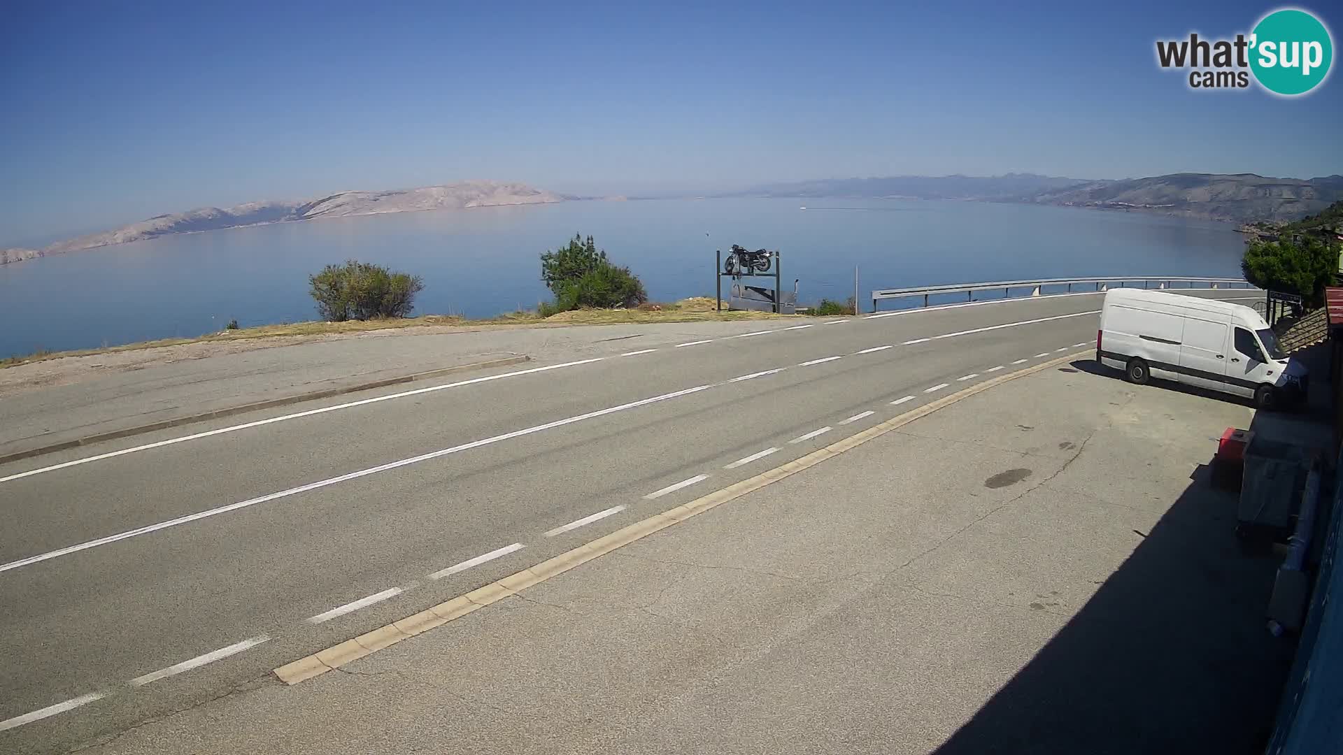 Webcam Adria-Autobahn D8 bei SENJ – Blick auf die Insel KRK