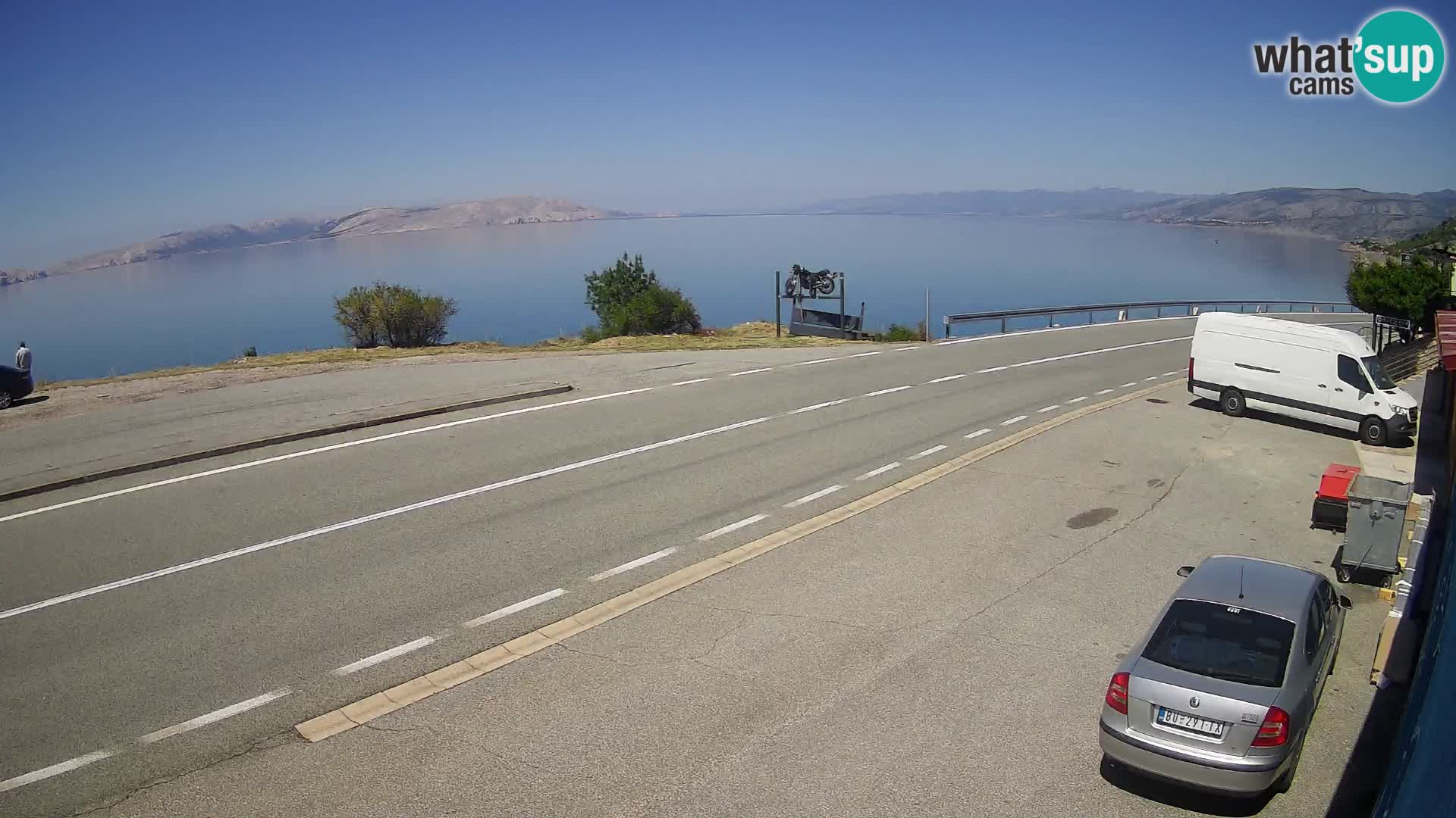 Webcam Adria-Autobahn D8 bei SENJ – Blick auf die Insel KRK