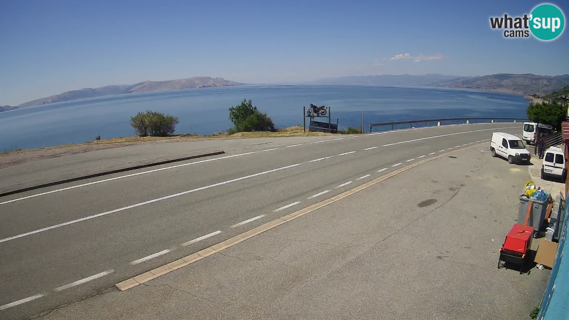 Webcam Adria-Autobahn D8 bei SENJ – Blick auf die Insel KRK