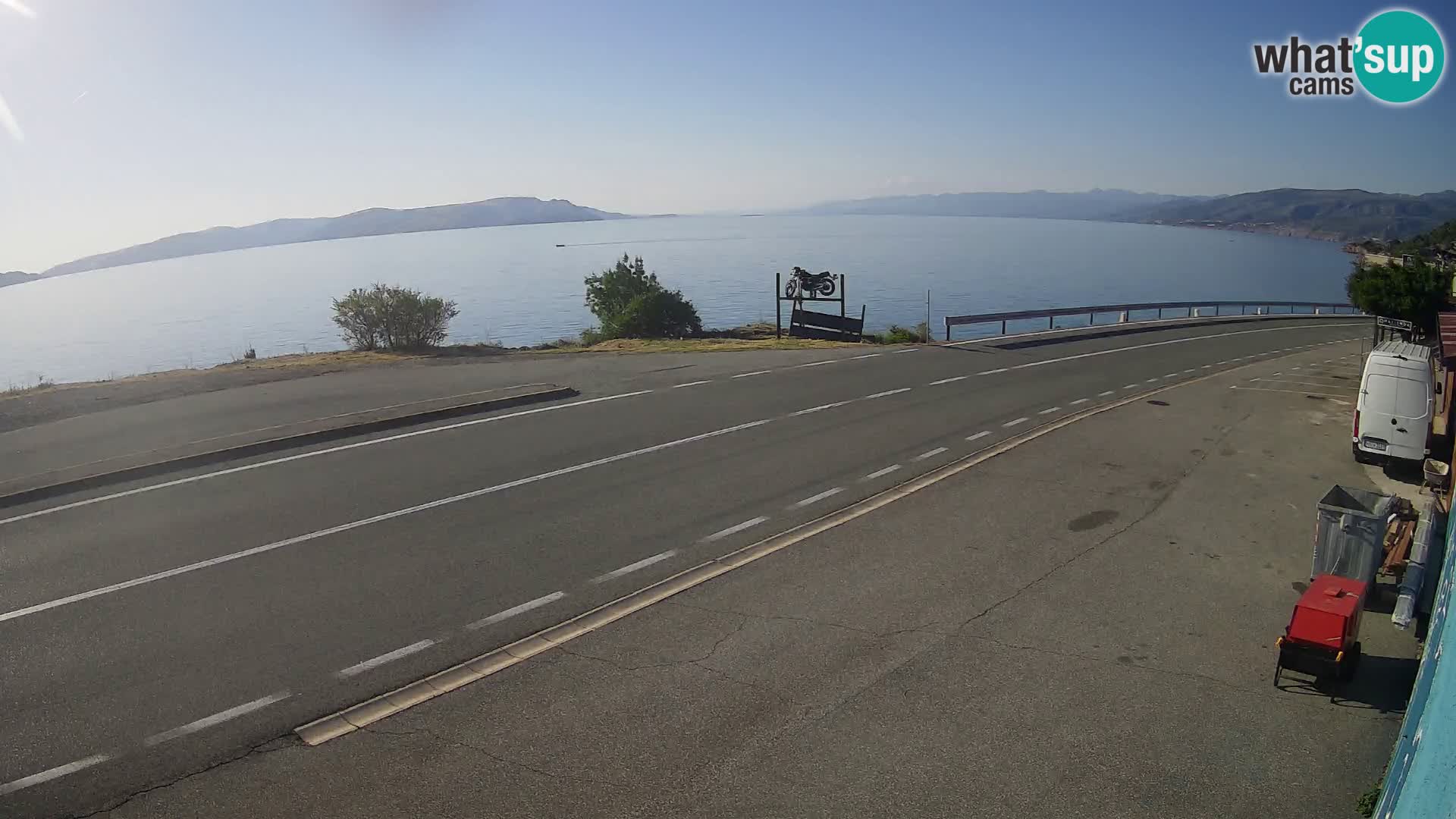 Webcam Adria-Autobahn D8 bei SENJ – Blick auf die Insel KRK