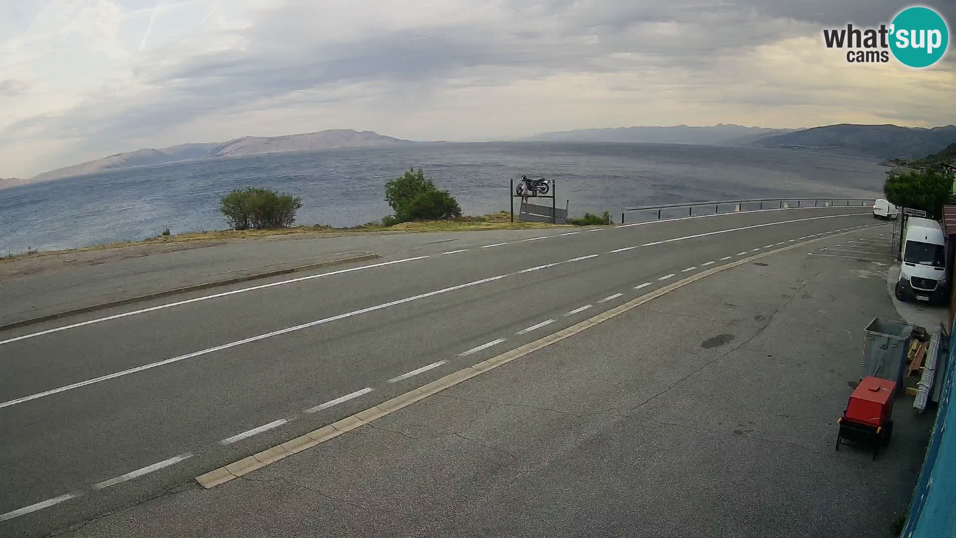 Webcam Adria-Autobahn D8 bei SENJ – Blick auf die Insel KRK