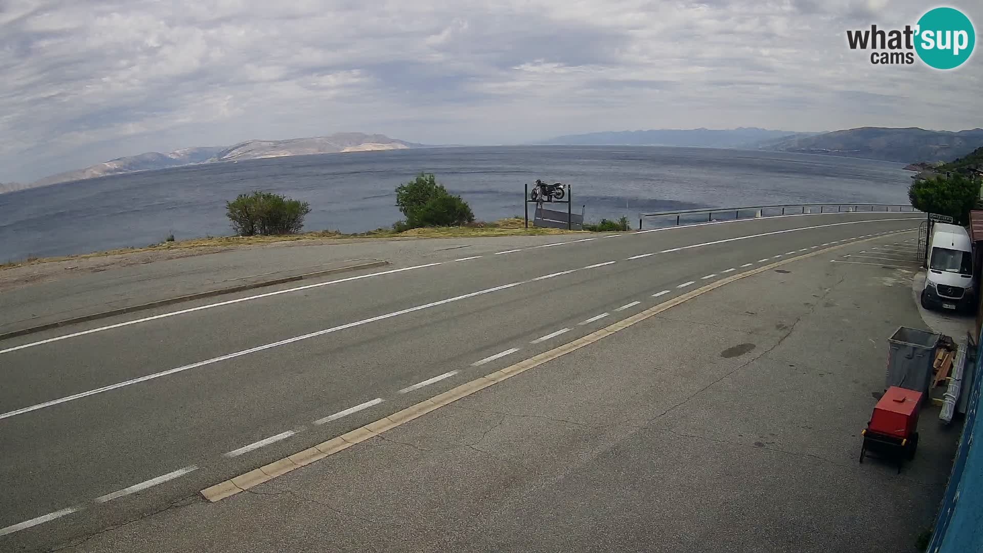 Webcam Adria-Autobahn D8 bei SENJ – Blick auf die Insel KRK