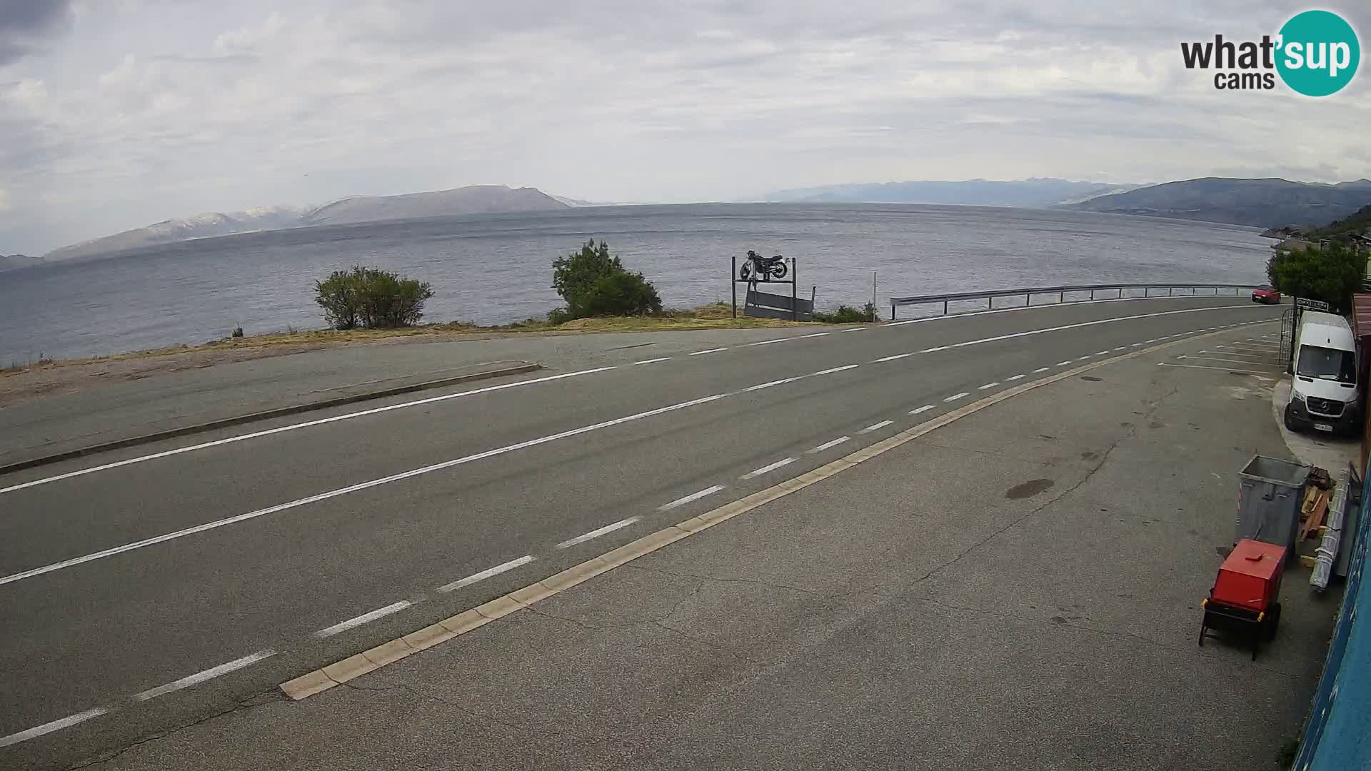 Webcam Adria-Autobahn D8 bei SENJ – Blick auf die Insel KRK