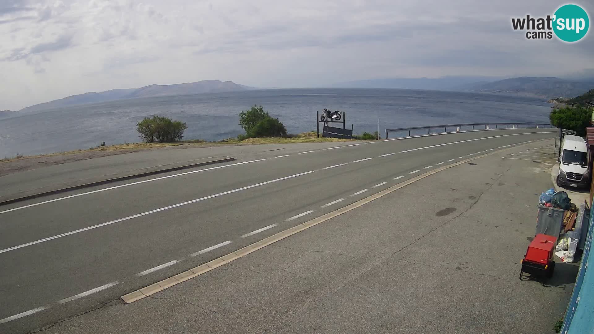 Webcam autoroute Adriatique D8 près de SENJ – vue sur l’île de KRK
