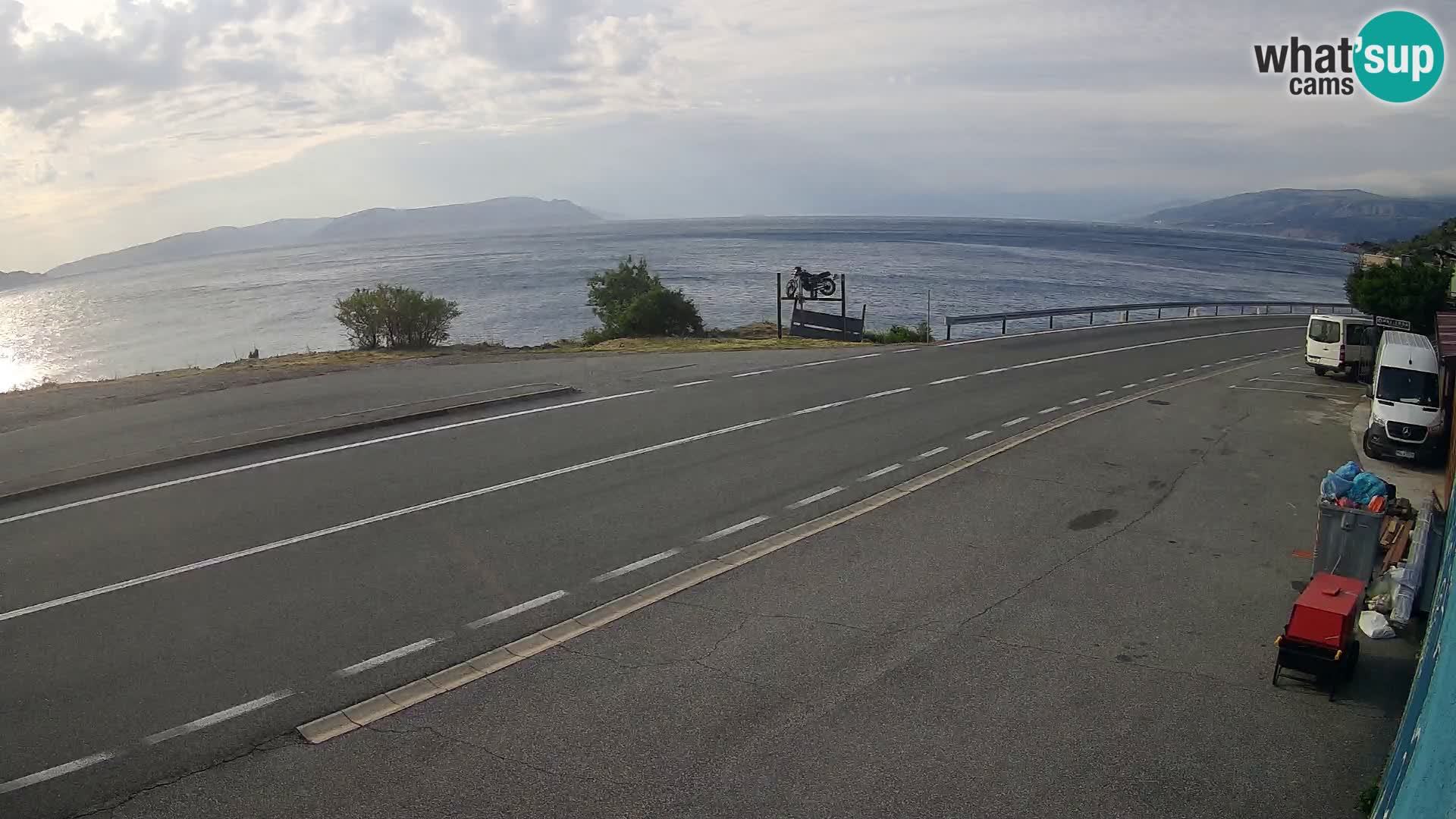 Webcam Adriatic highway D8 near SENJ – view to KRK island