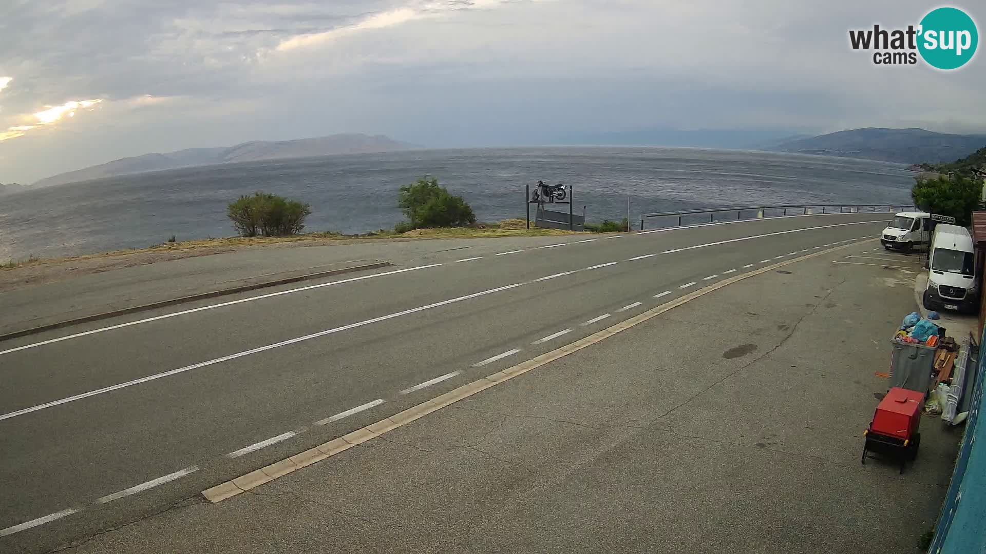 Webcam Adriatic highway D8 near SENJ – view to KRK island