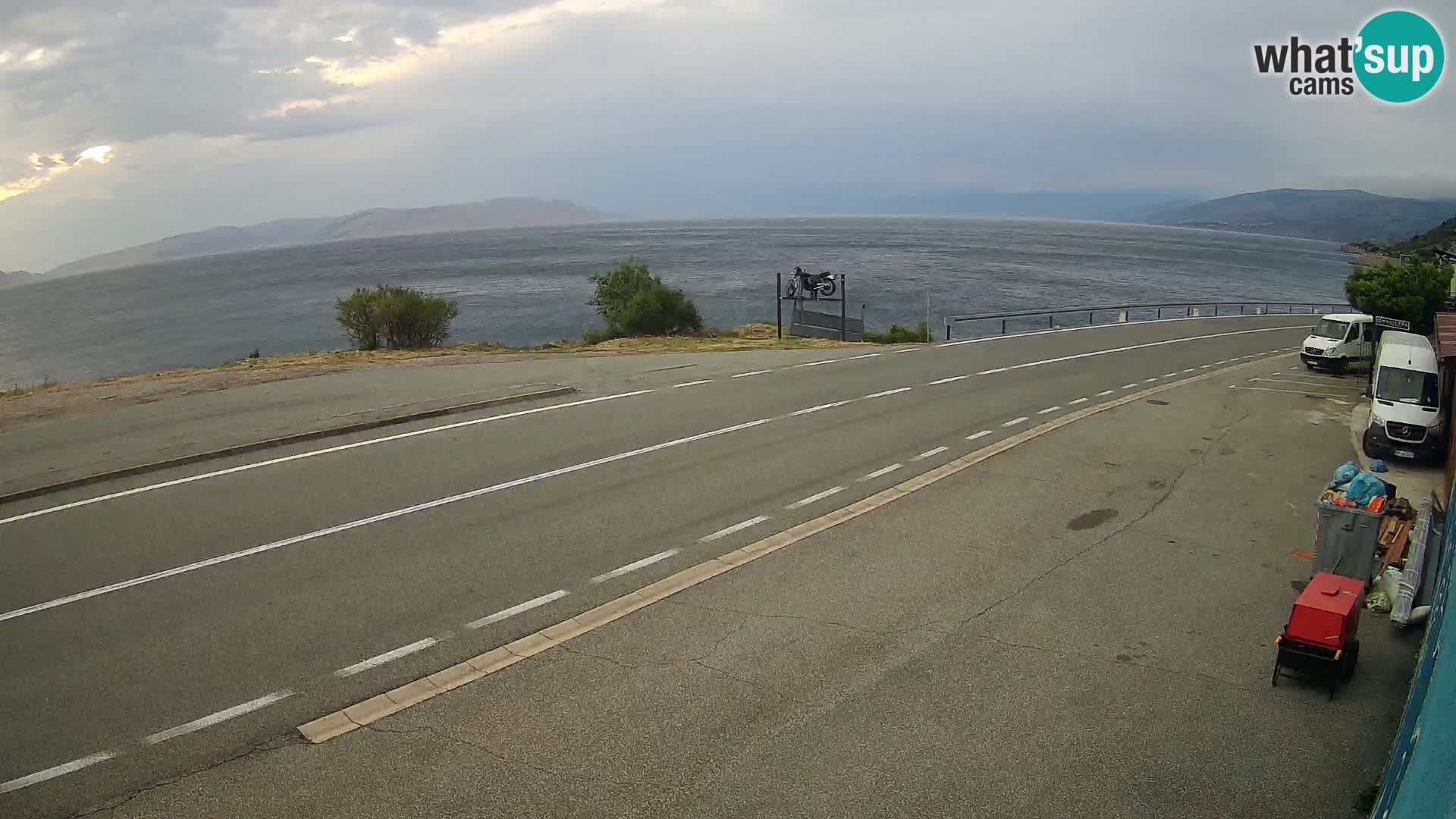 Webcam Adriatic highway D8 near SENJ – view to KRK island