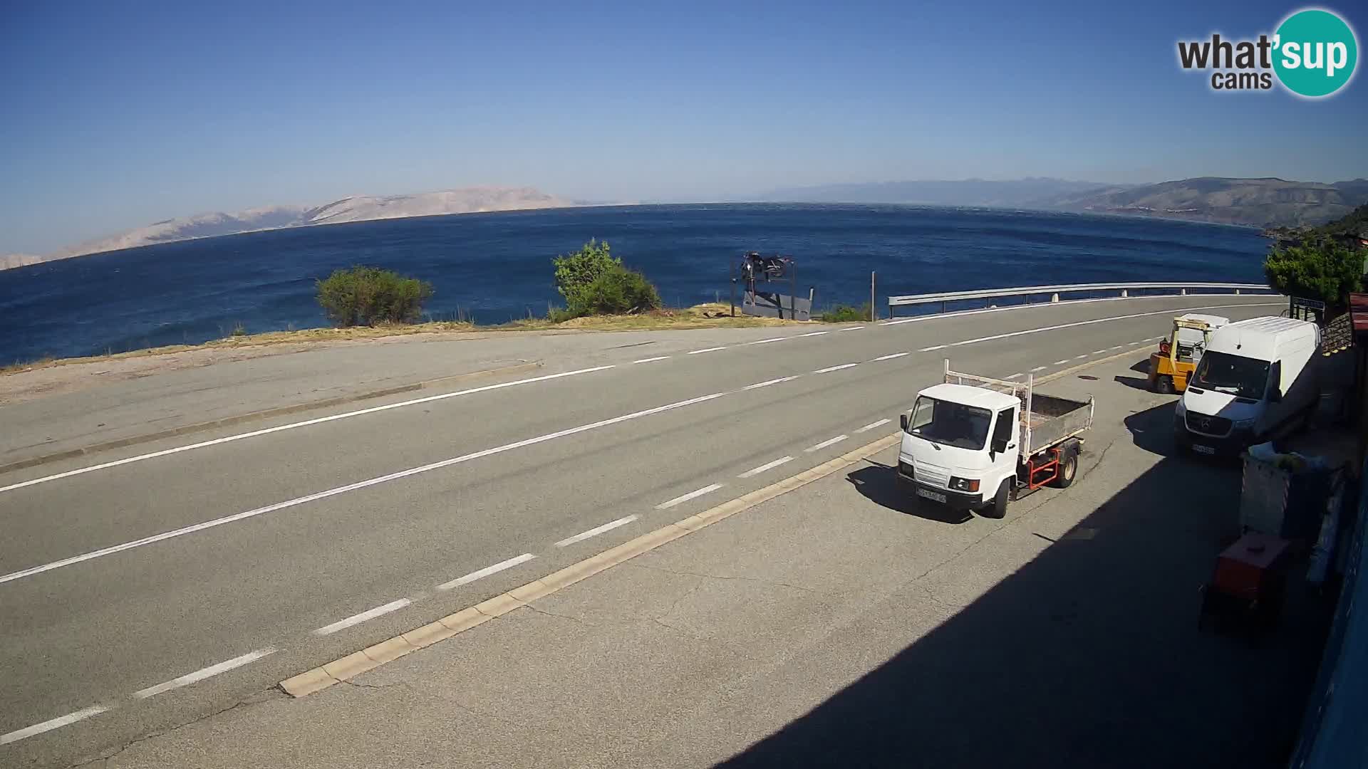 Webcam Adriatic highway D8 near SENJ – view to KRK island