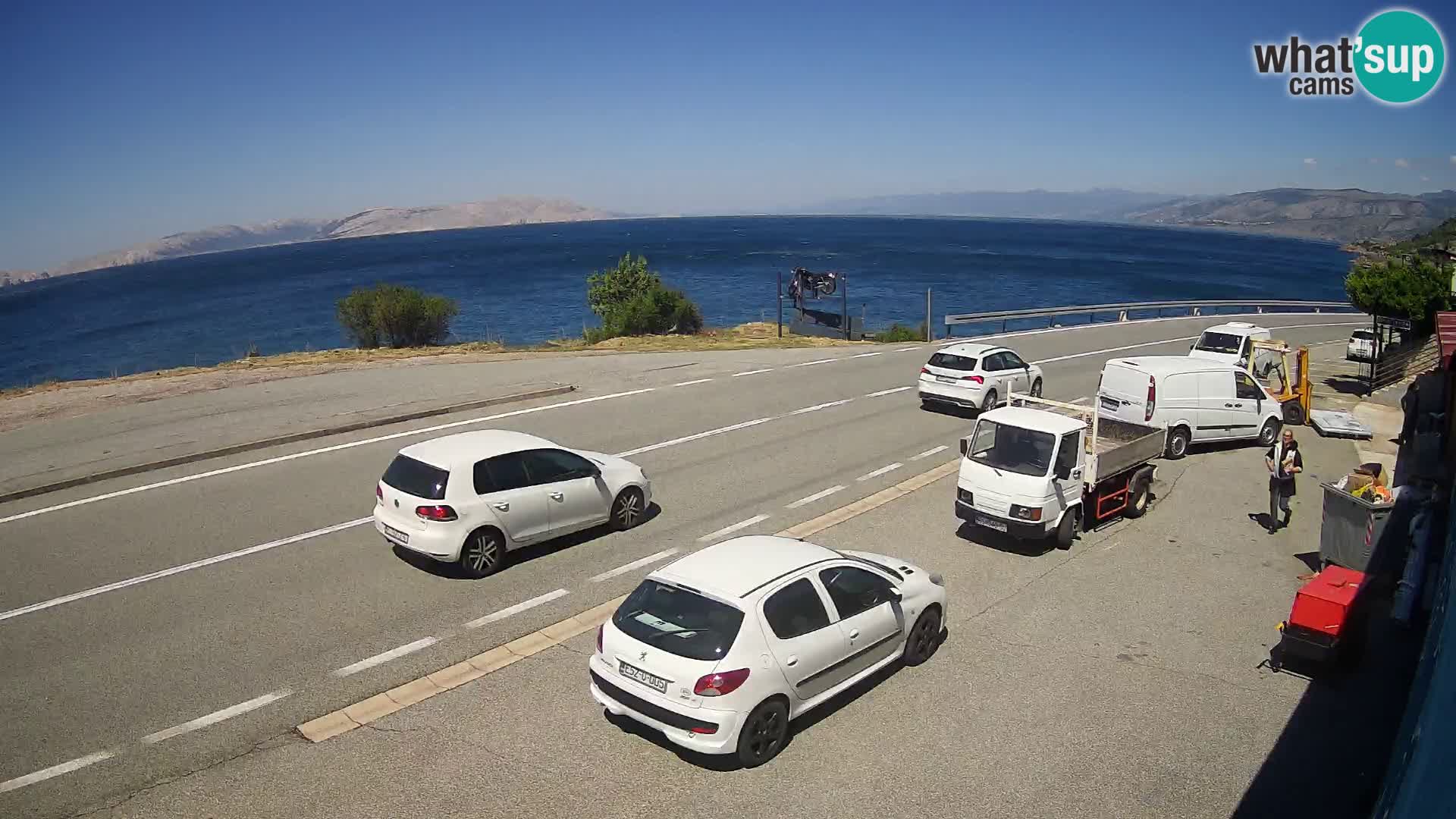 Webcam Adriatic highway D8 near SENJ – view to KRK island