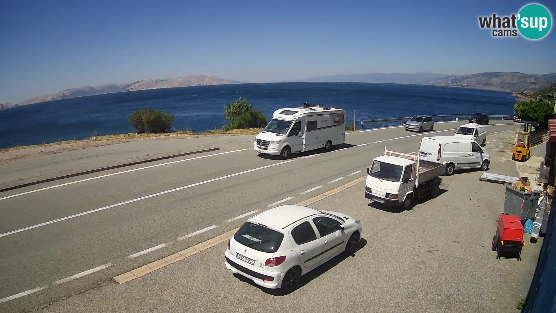 Webcam autoroute Adriatique D8 près de SENJ – vue sur l’île de KRK