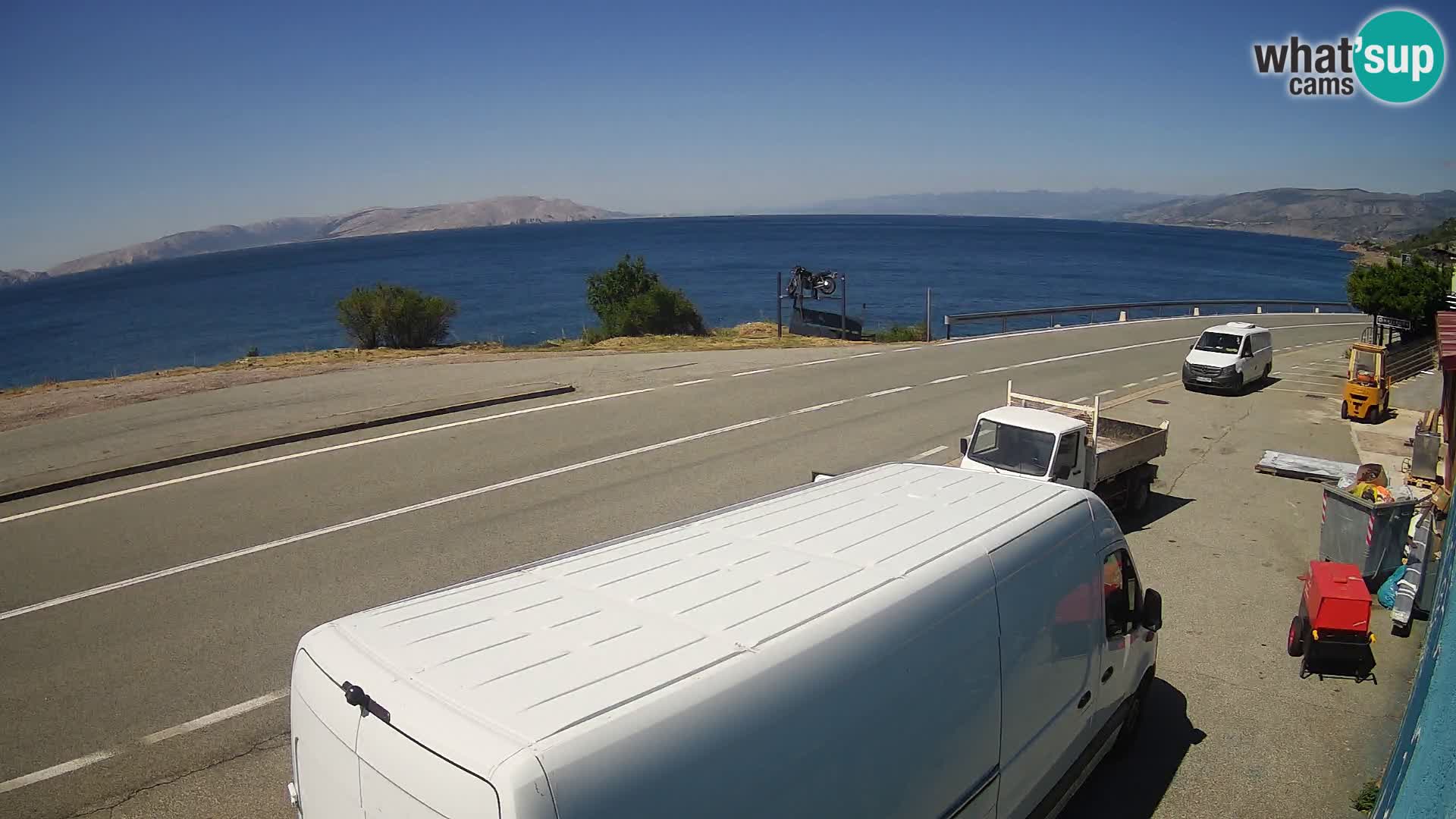 Webcam Adriatic highway D8 near SENJ – view to KRK island