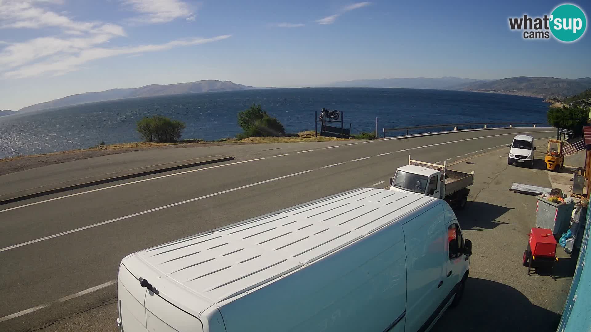 Webcam Adria-Autobahn D8 bei SENJ – Blick auf die Insel KRK