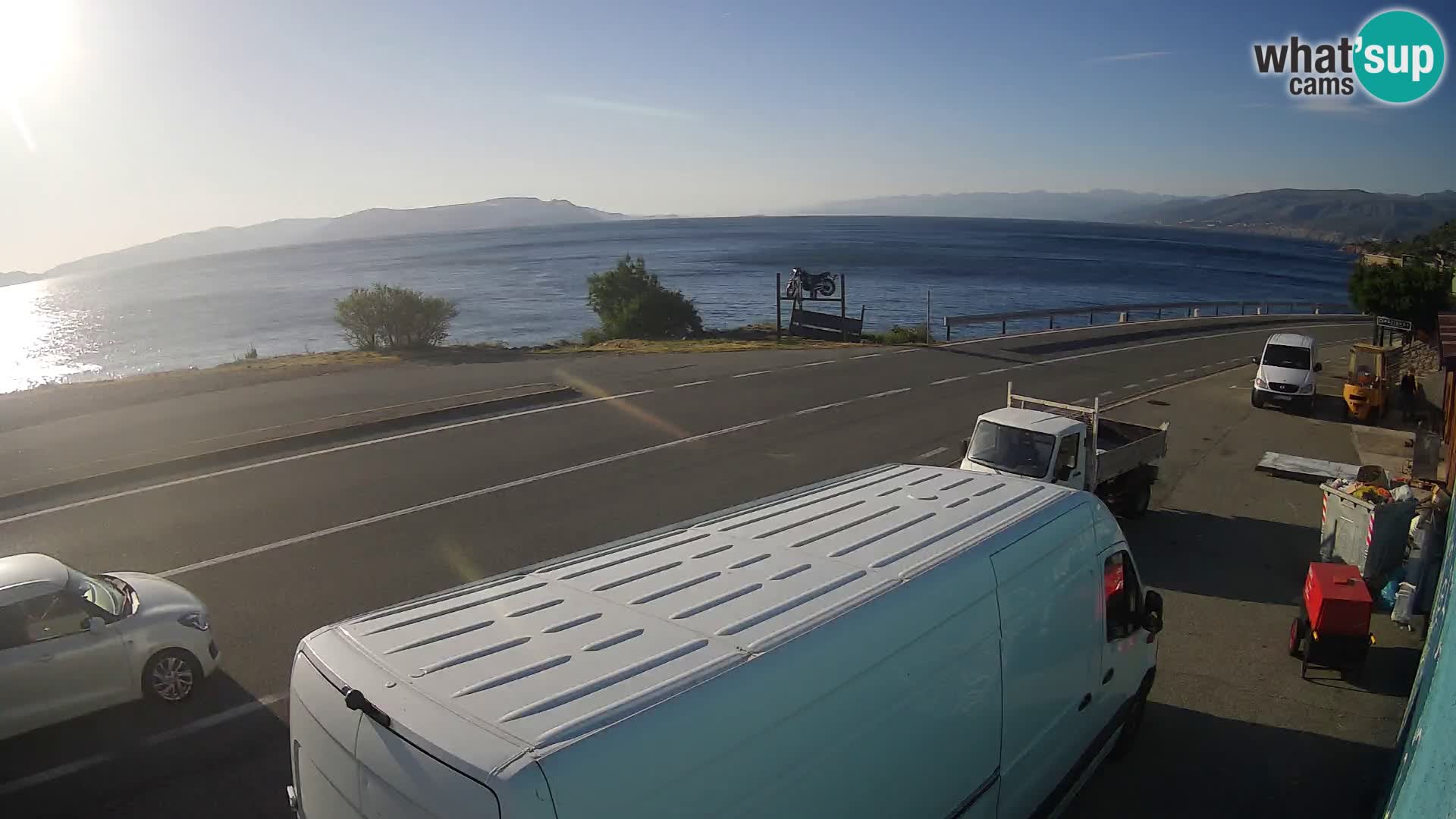Webcam Adria-Autobahn D8 bei SENJ – Blick auf die Insel KRK