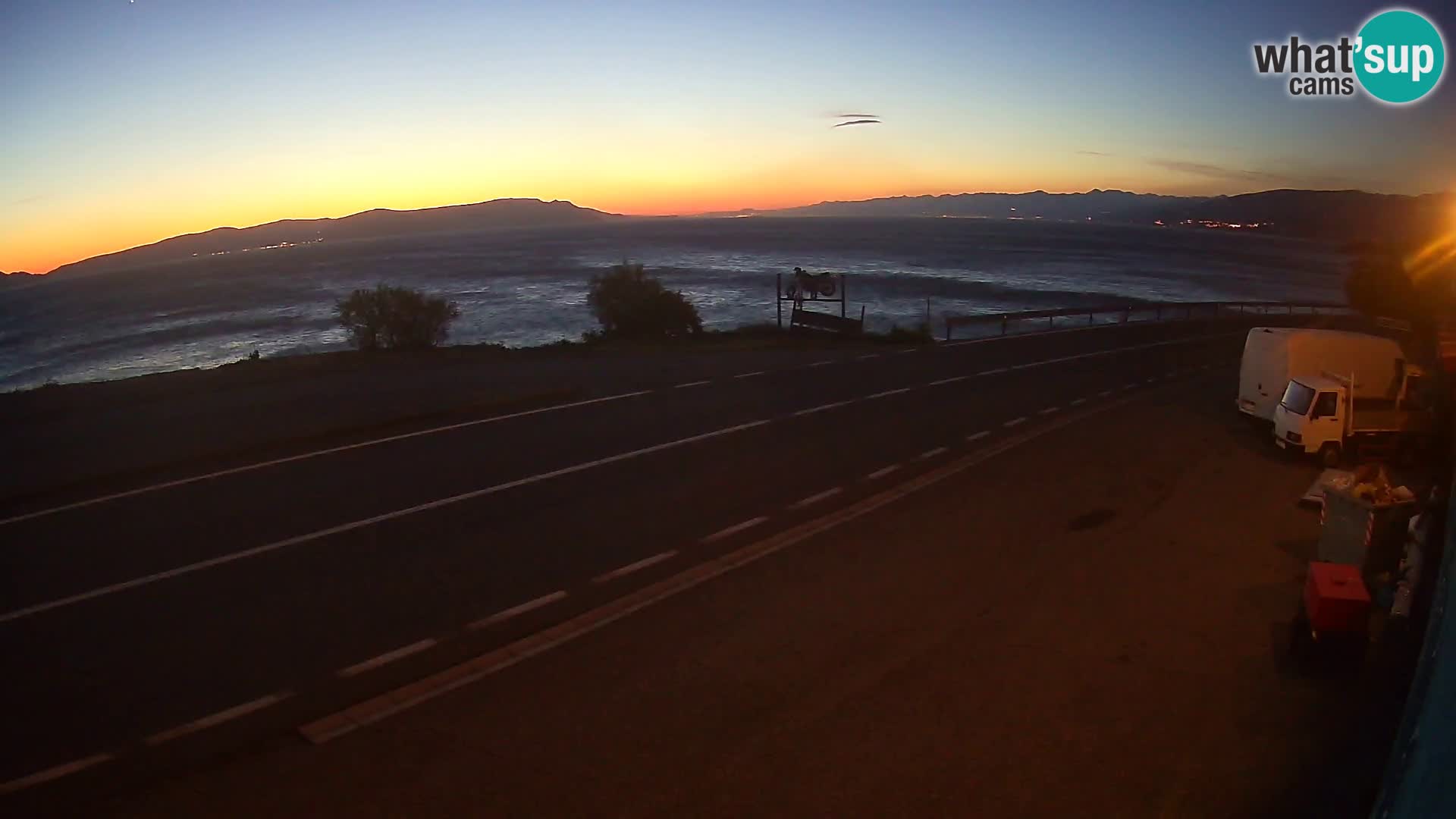 Webcam Adria-Autobahn D8 bei SENJ – Blick auf die Insel KRK