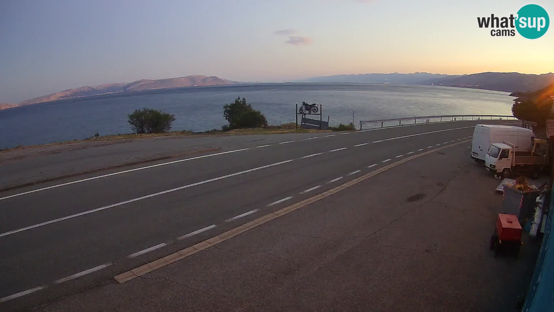 Webcam Adriatic highway D8 near SENJ – view to KRK island