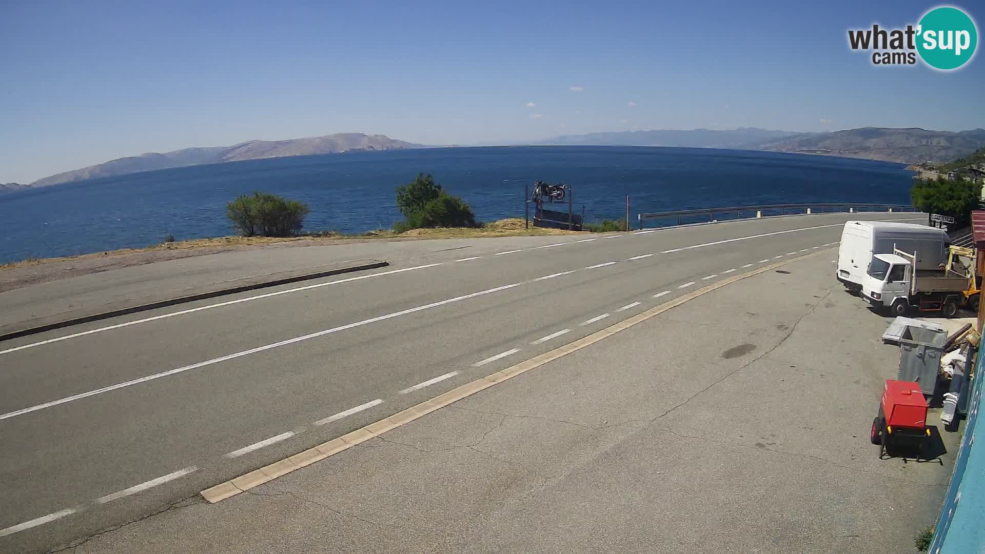 Webcam Adriatic highway D8 near SENJ – view to KRK island