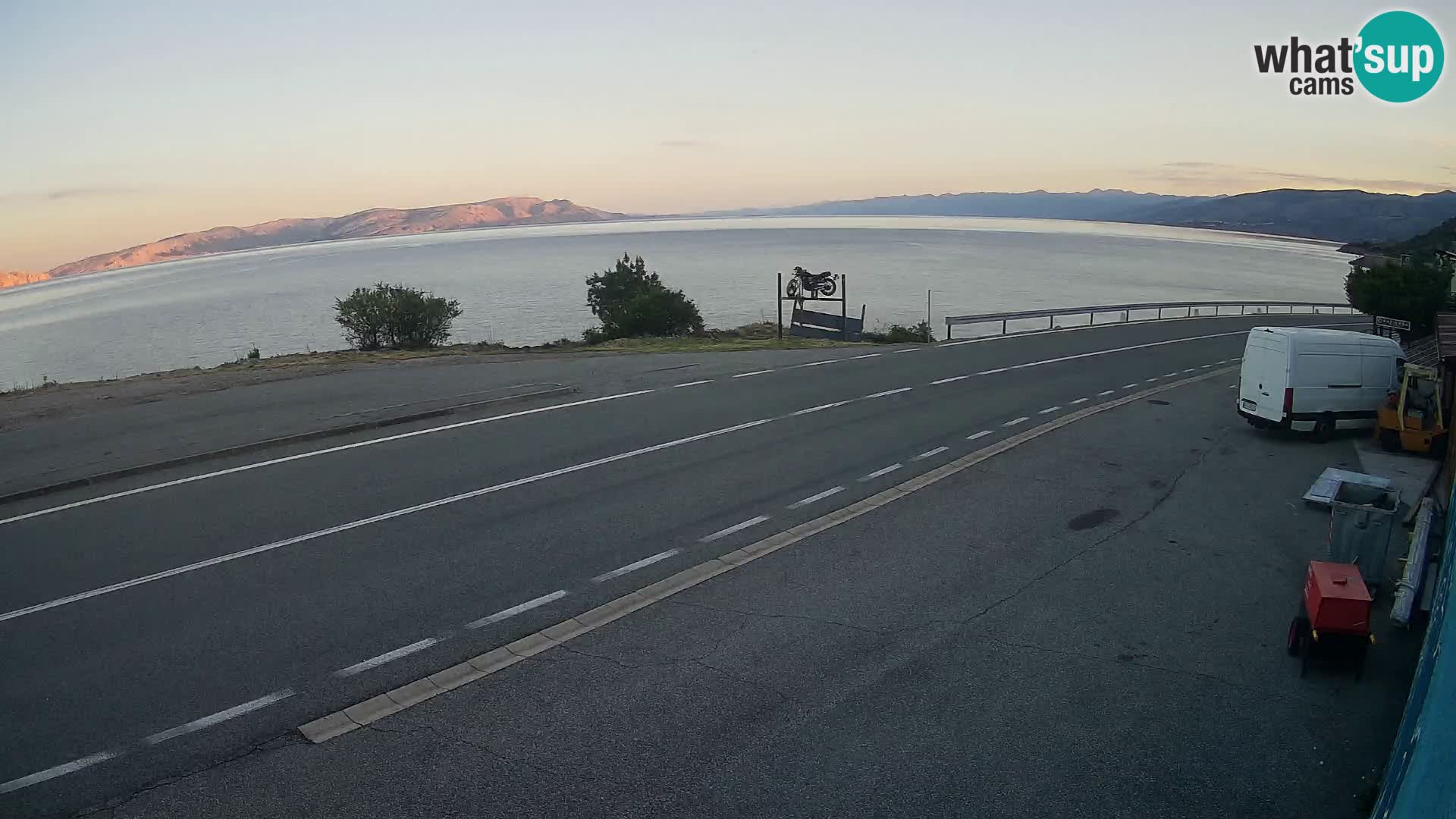 Webcam Adriatic highway D8 near SENJ – view to KRK island