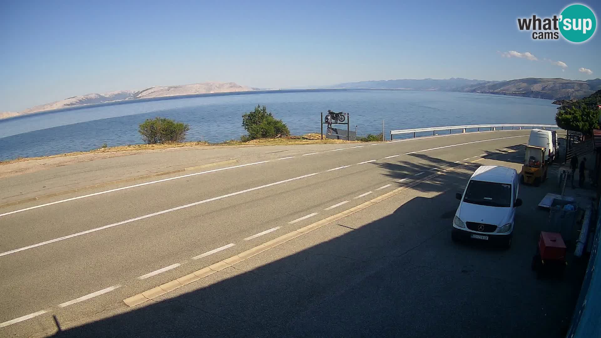 Webcam Adriatic highway D8 near SENJ – view to KRK island