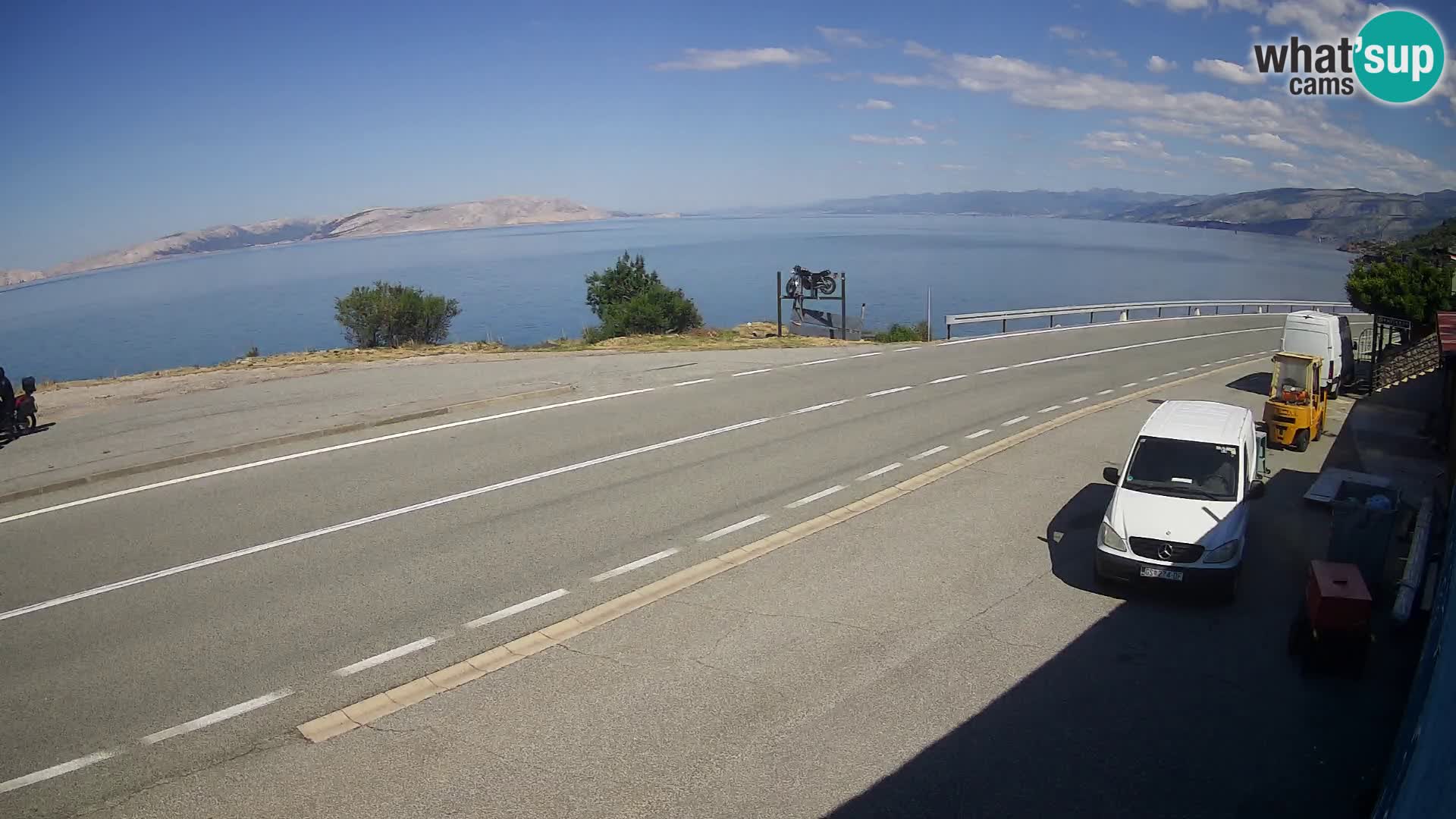 Webcam Adria-Autobahn D8 bei SENJ – Blick auf die Insel KRK