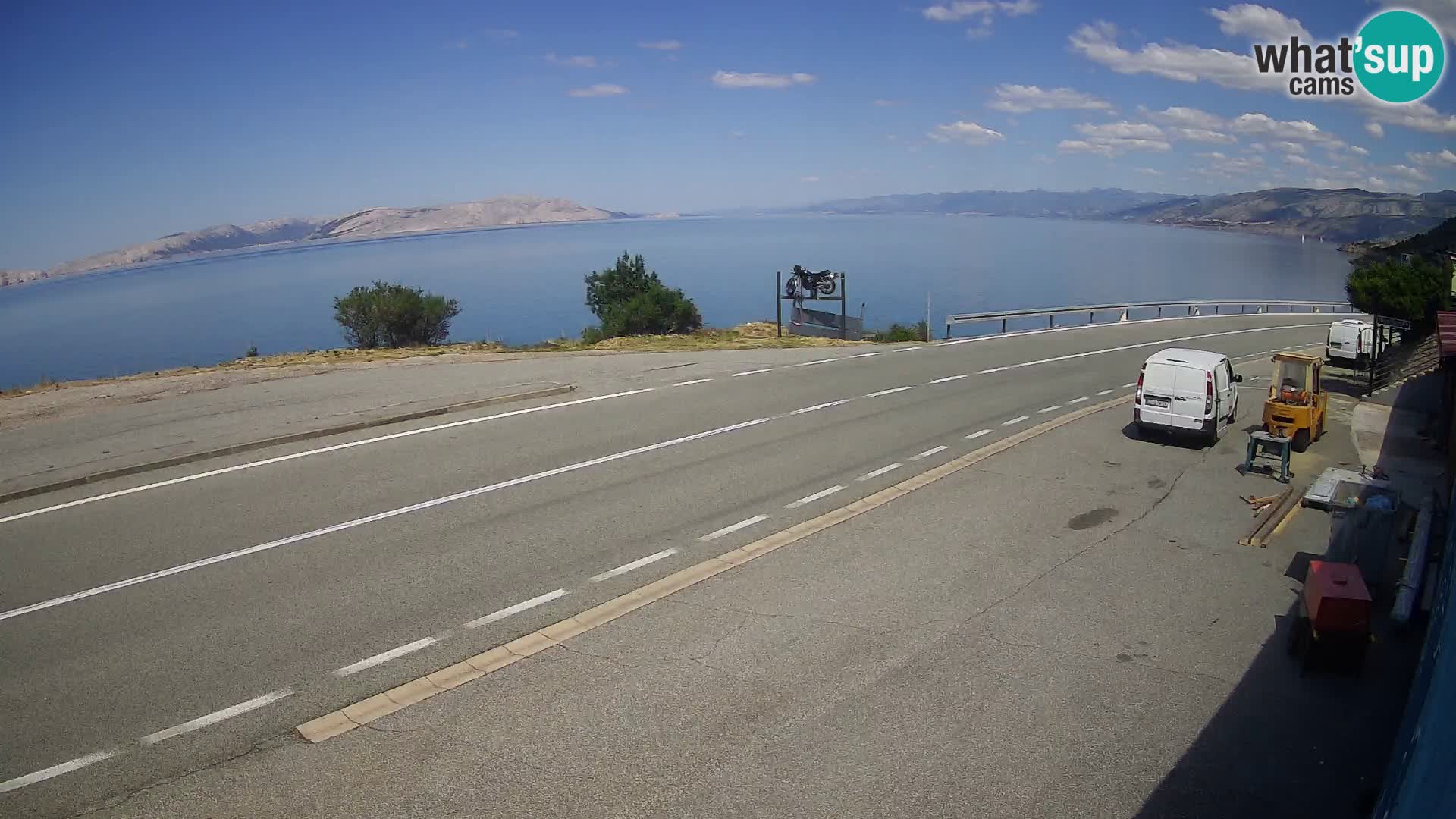 Webcam autoroute Adriatique D8 près de SENJ – vue sur l’île de KRK