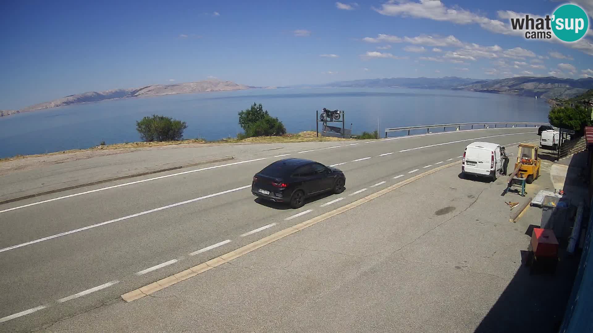 Webcam Adria-Autobahn D8 bei SENJ – Blick auf die Insel KRK