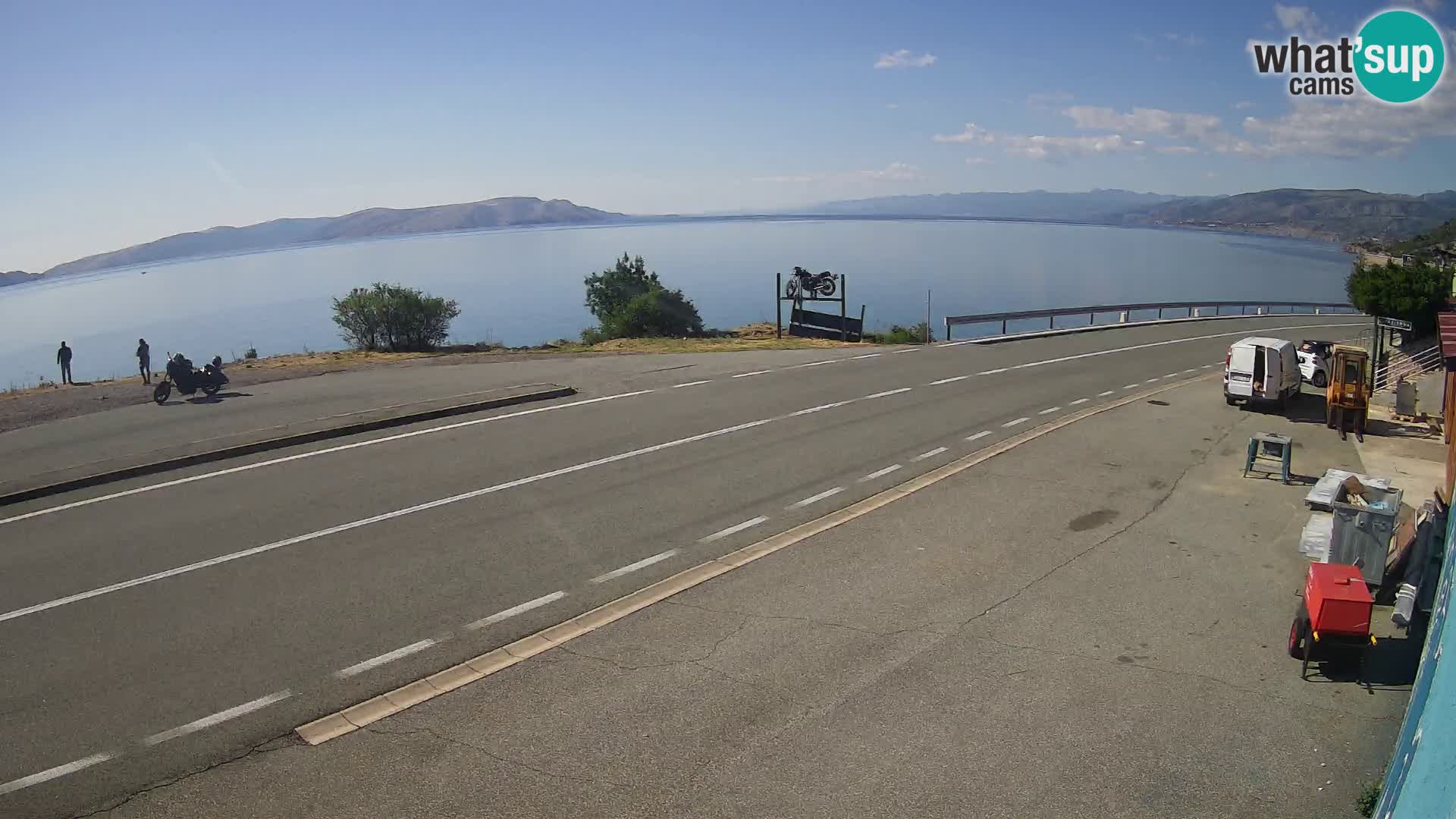 Webcam Adriatic highway D8 near SENJ – view to KRK island