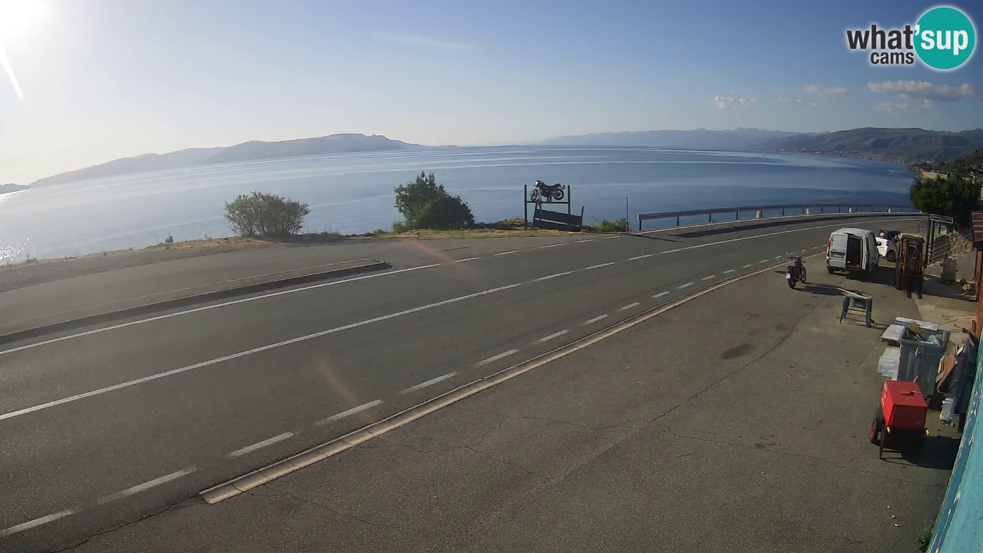 Webcam Adriatic highway D8 near SENJ – view to KRK island