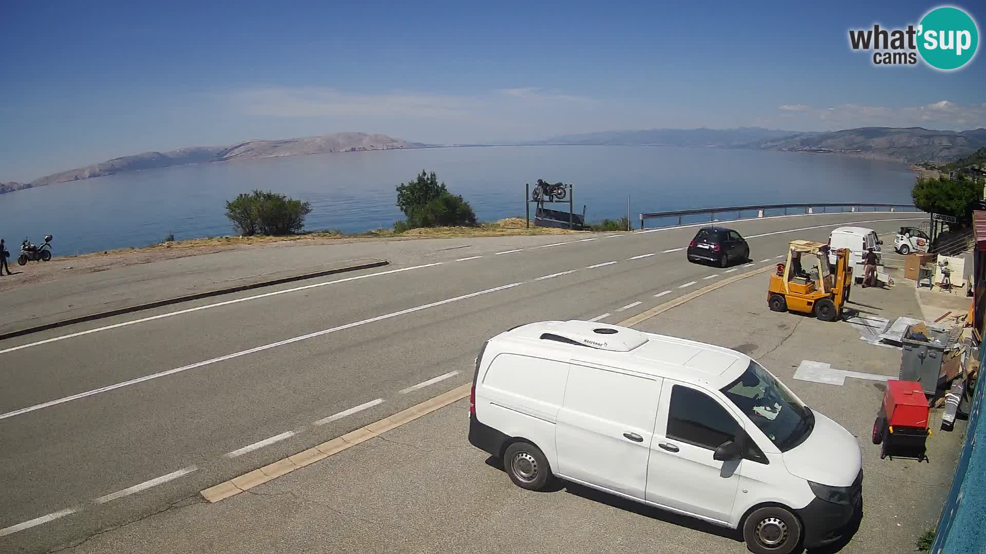 Webcam Adria-Autobahn D8 bei SENJ – Blick auf die Insel KRK
