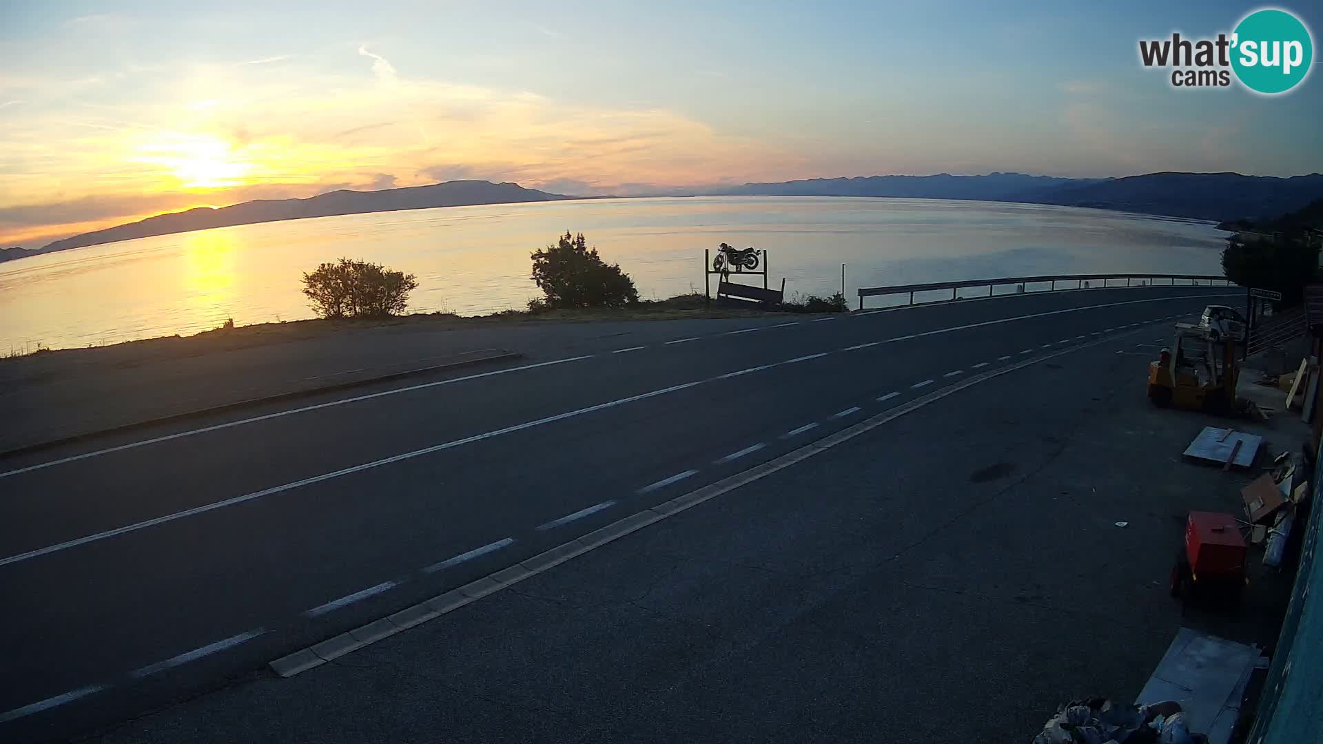 Webcam Adriatic highway D8 near SENJ – view to KRK island