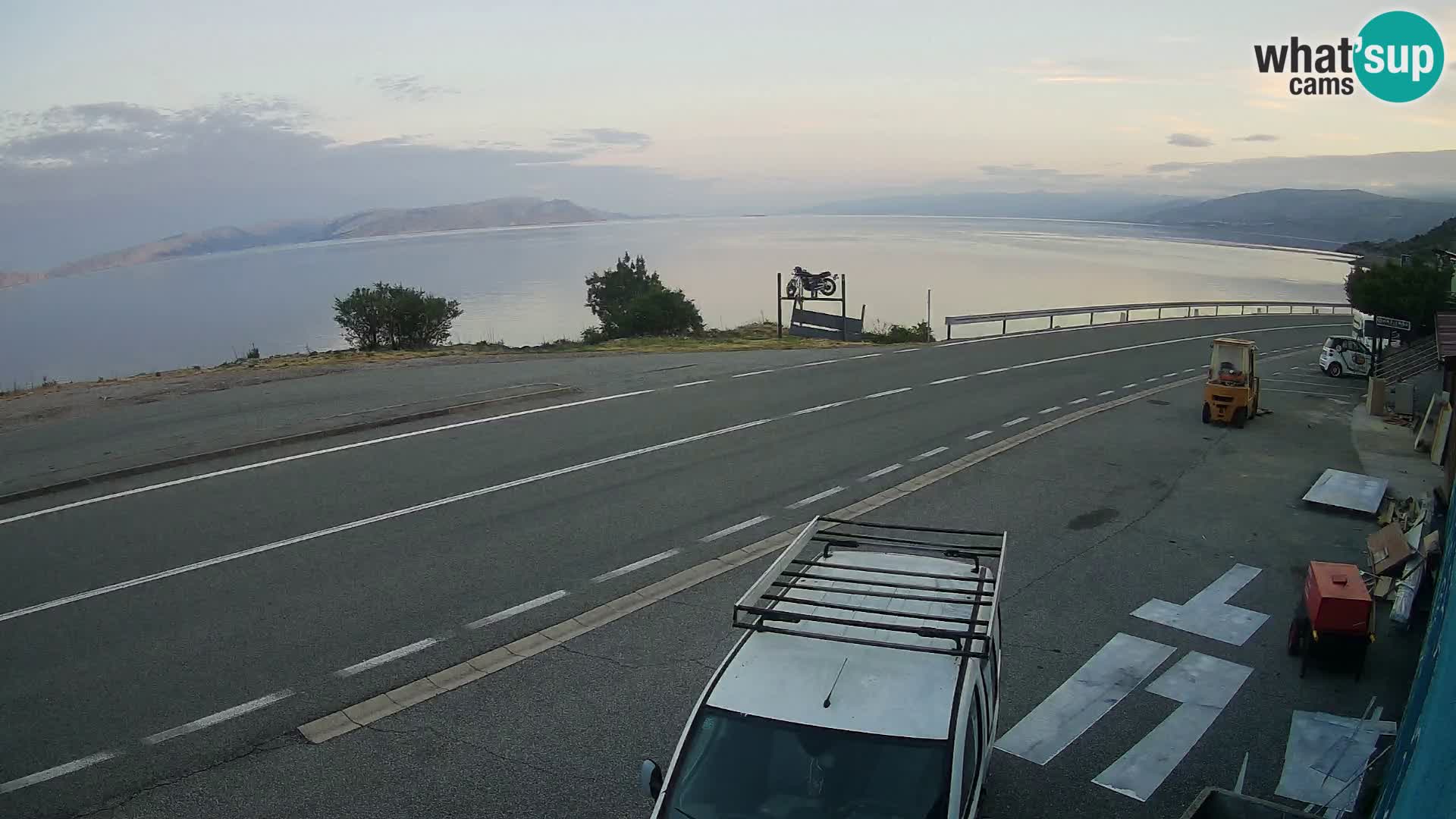 Webcam Adriatic highway D8 near SENJ – view to KRK island